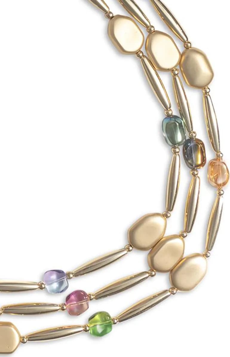 MYA ACCESSORIES | Collana acrilico oro con inserti - 2