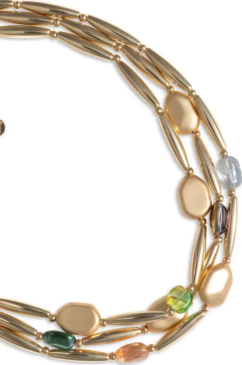 MYA ACCESSORIES | Collana acrilico oro con inserti - 3