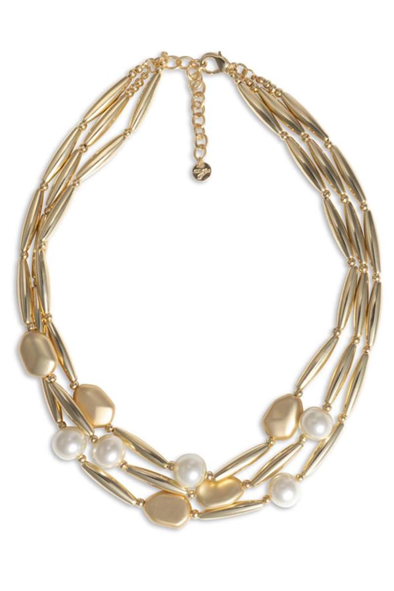 MYA ACCESSORIES | Collana acrilico oro con inserti - 3
