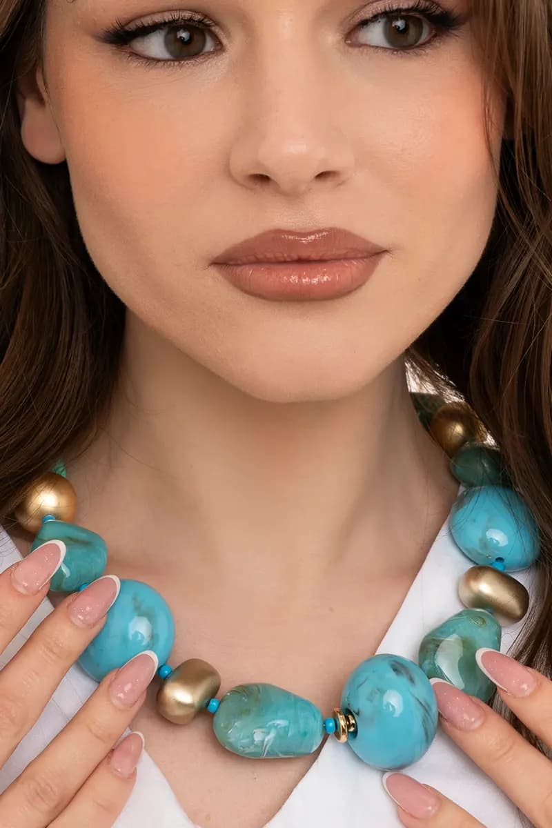 MYA ACCESSORIES | Collana girocollo con pietre irregolari - 4