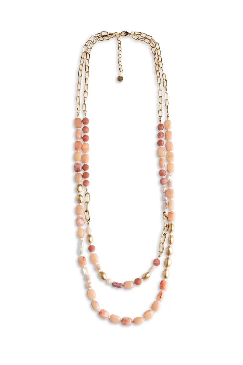 MYA ACCESSORIES | Collana lunga a due linee con pietre - 2