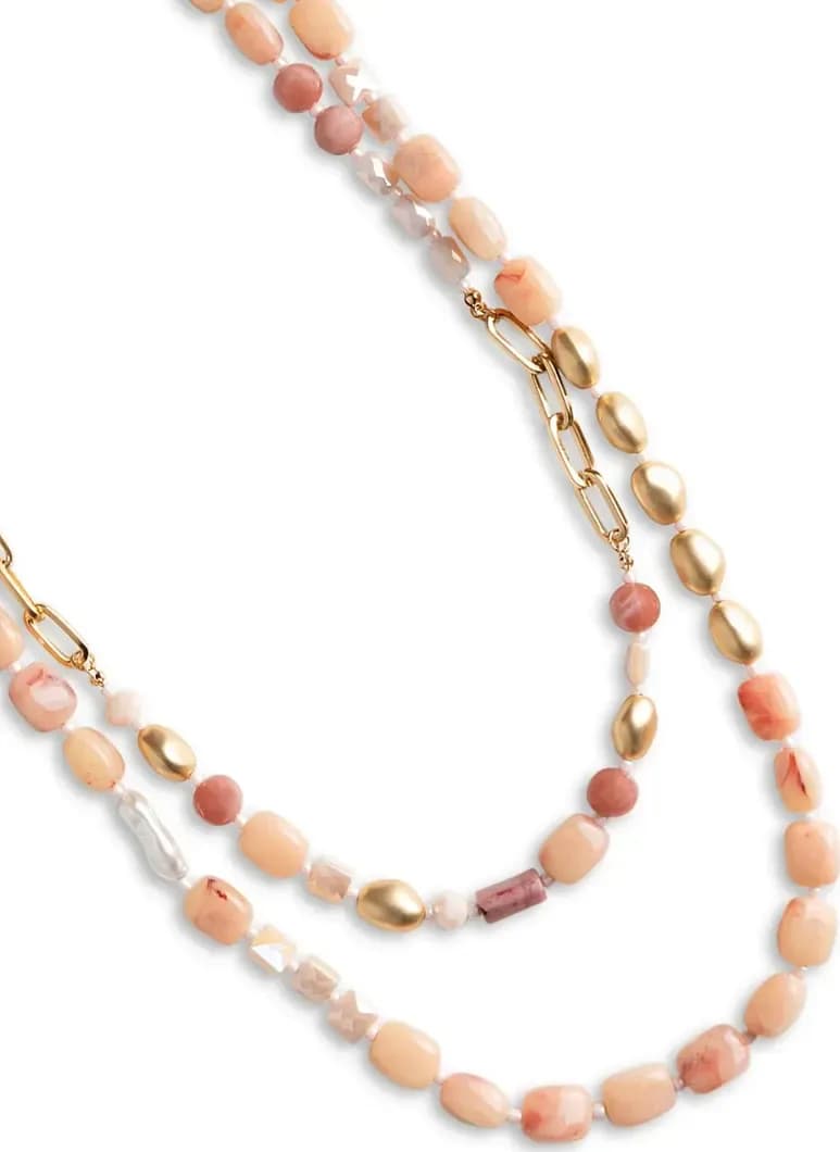 MYA ACCESSORIES | Collana lunga a due linee con pietre - 3