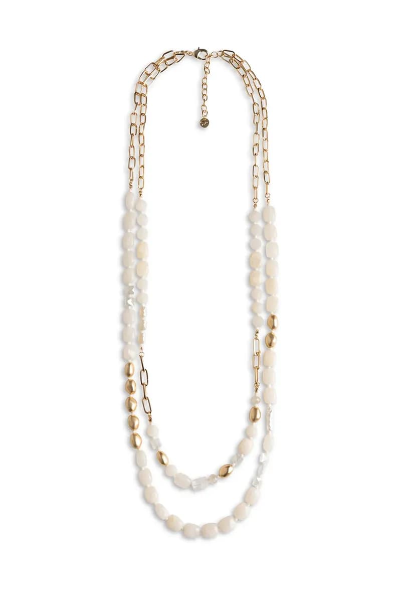 MYA ACCESSORIES | Collana lunga a due linee con pietre - 2