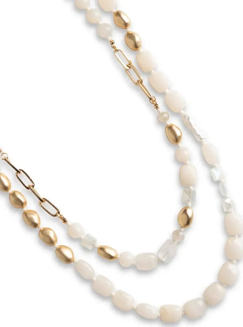 MYA ACCESSORIES | Collana lunga a due linee con pietre - 3