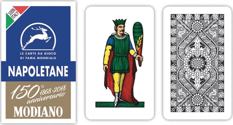 Carte da gioco Plastificate Napoletane Modiano 150° anniversario Blu - 3