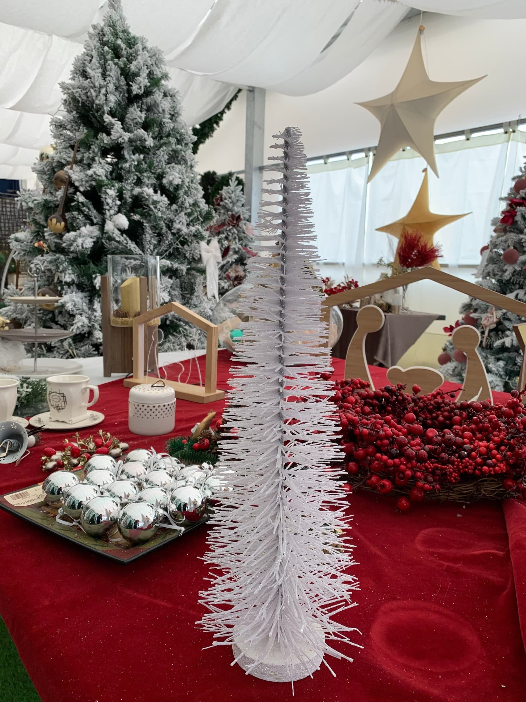 Alberello pino di Natale "Millefili Glitter" decorazione natalizia in PVC da h 45 cm - 2