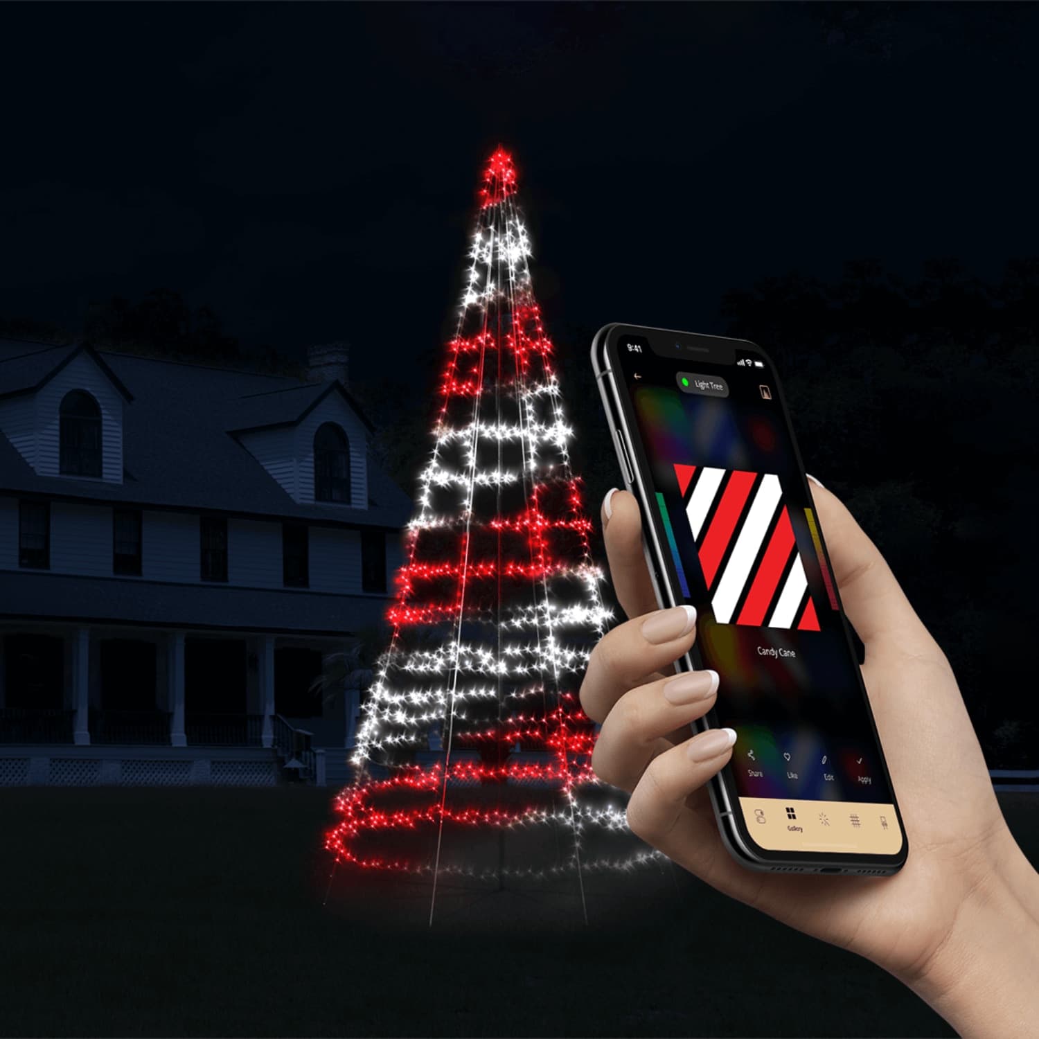 Albero a cono luminoso Twinkly Light Tree a led RGB decorazione natalizia - 11