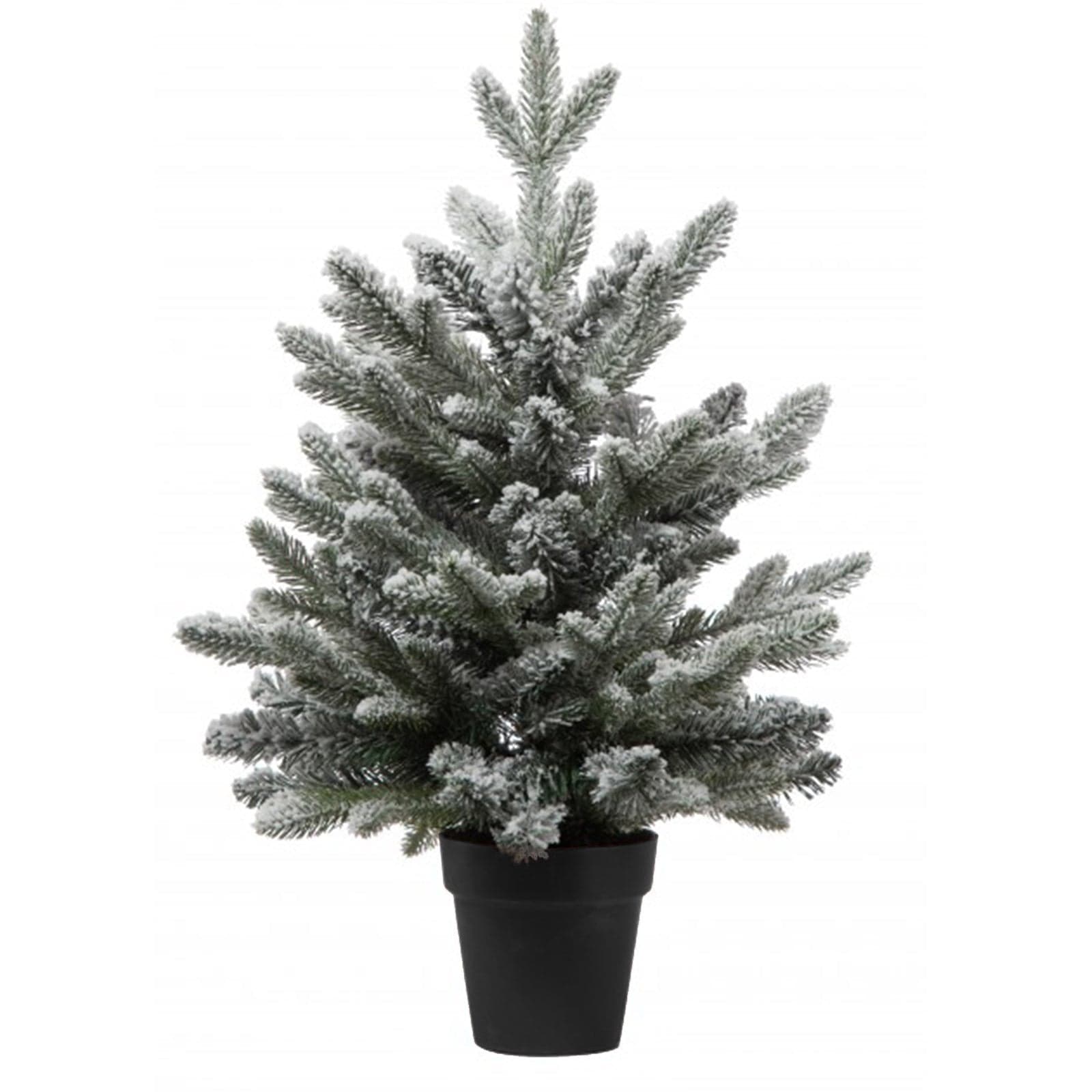 Albero di natale pinetto innevato in PE Real Touch + Flock h 60 cm - 3
