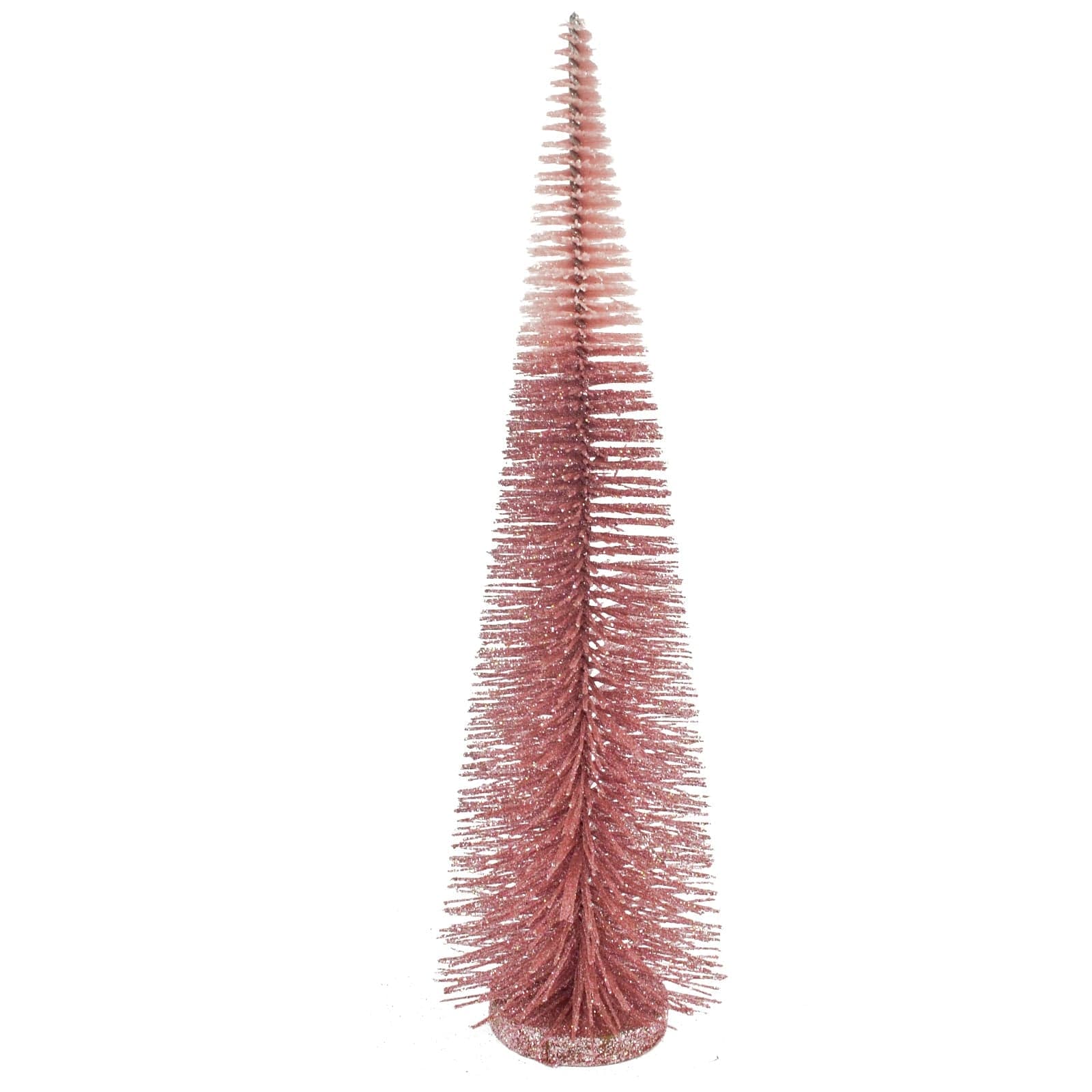 Albero Cono con Glitter Rosa alberello natalizio da tavolo per interno 45 cm - 2