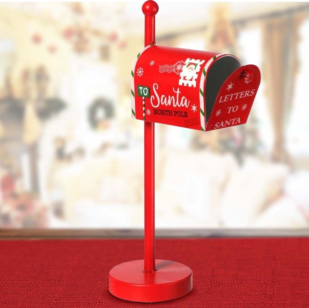 Cassetta postale per lettera a Babbo Natale decorazione natalizia h 45 cm - 2