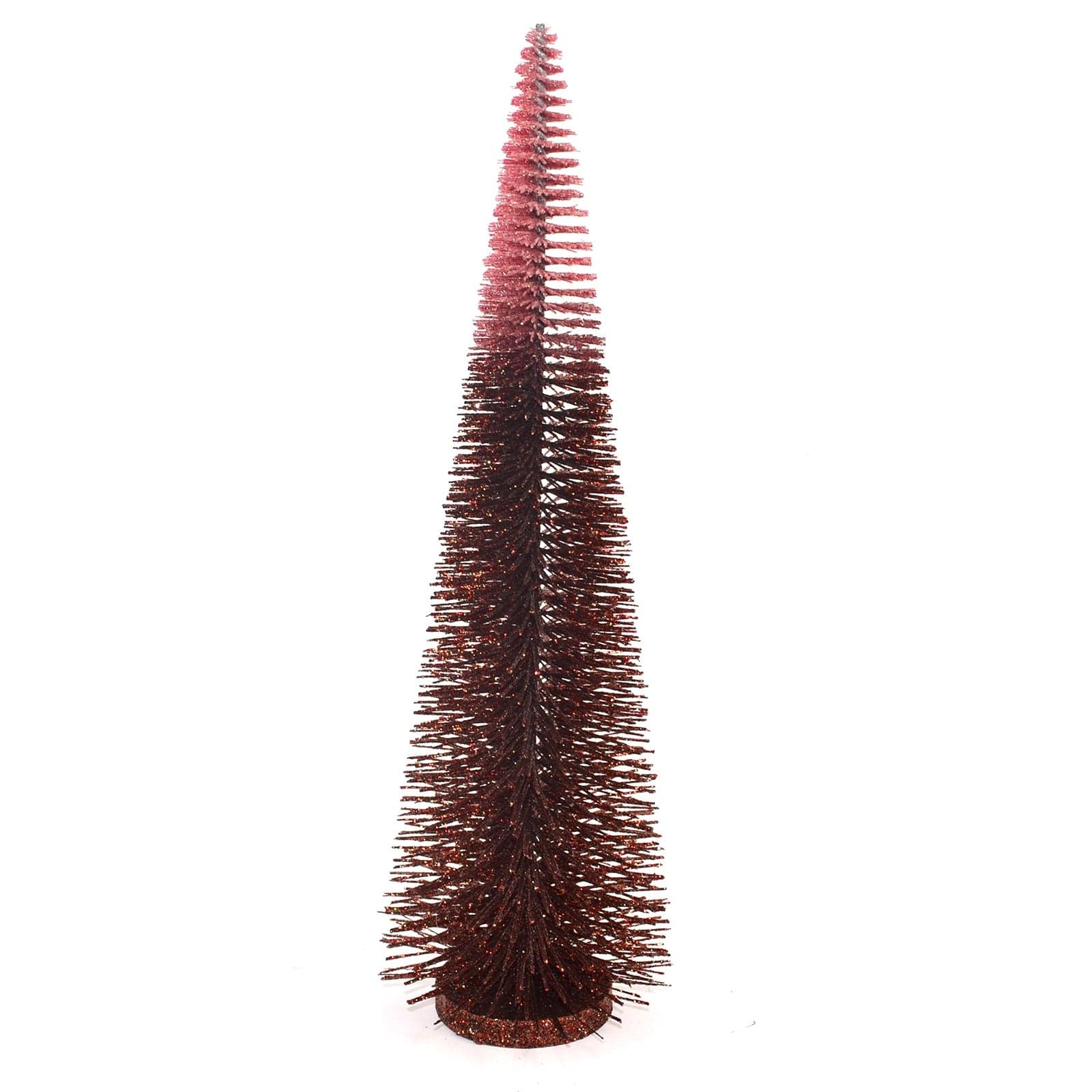Albero Cono con Glitter Bordeaux alberello natalizio da tavolo per interno 45 cm - 2