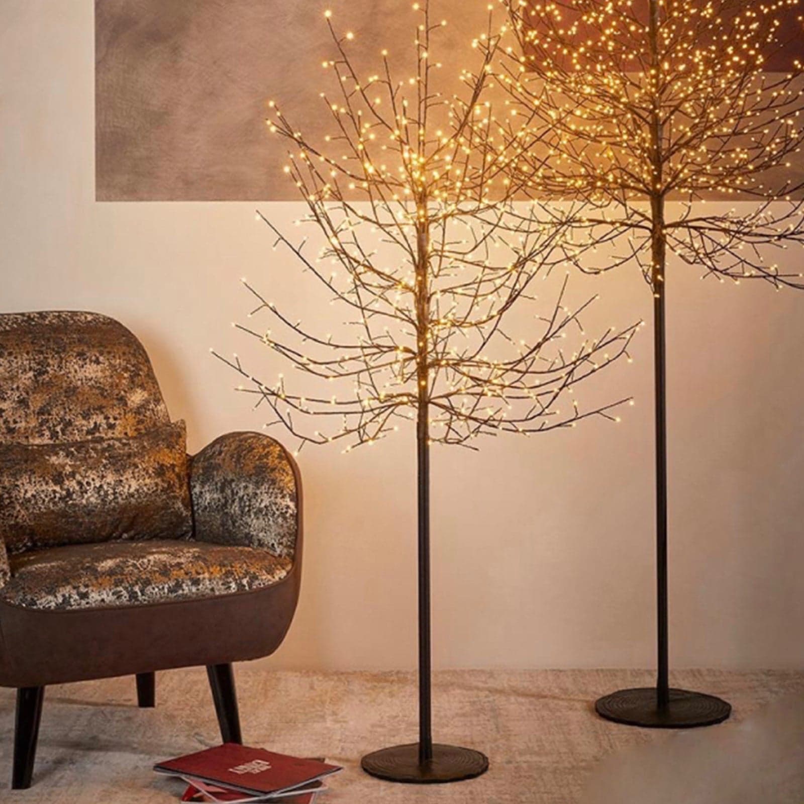 Albero luminoso "Faggio" tronco lungo rami a microled luce calda da interno ed esterno - 1