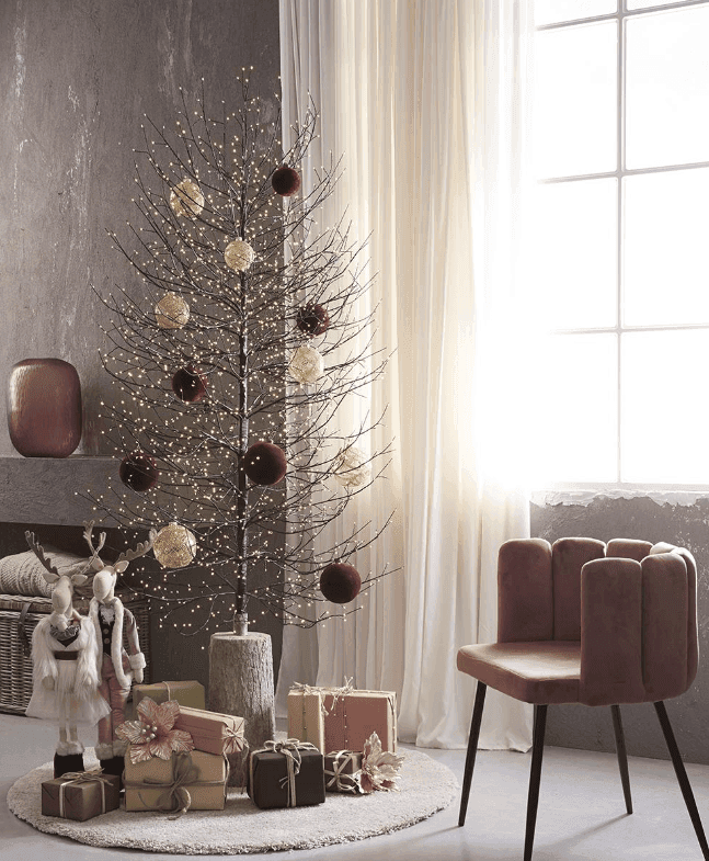 Albero luminoso "Faggio" tronco lungo rami a microled luce calda da interno ed esterno - 12