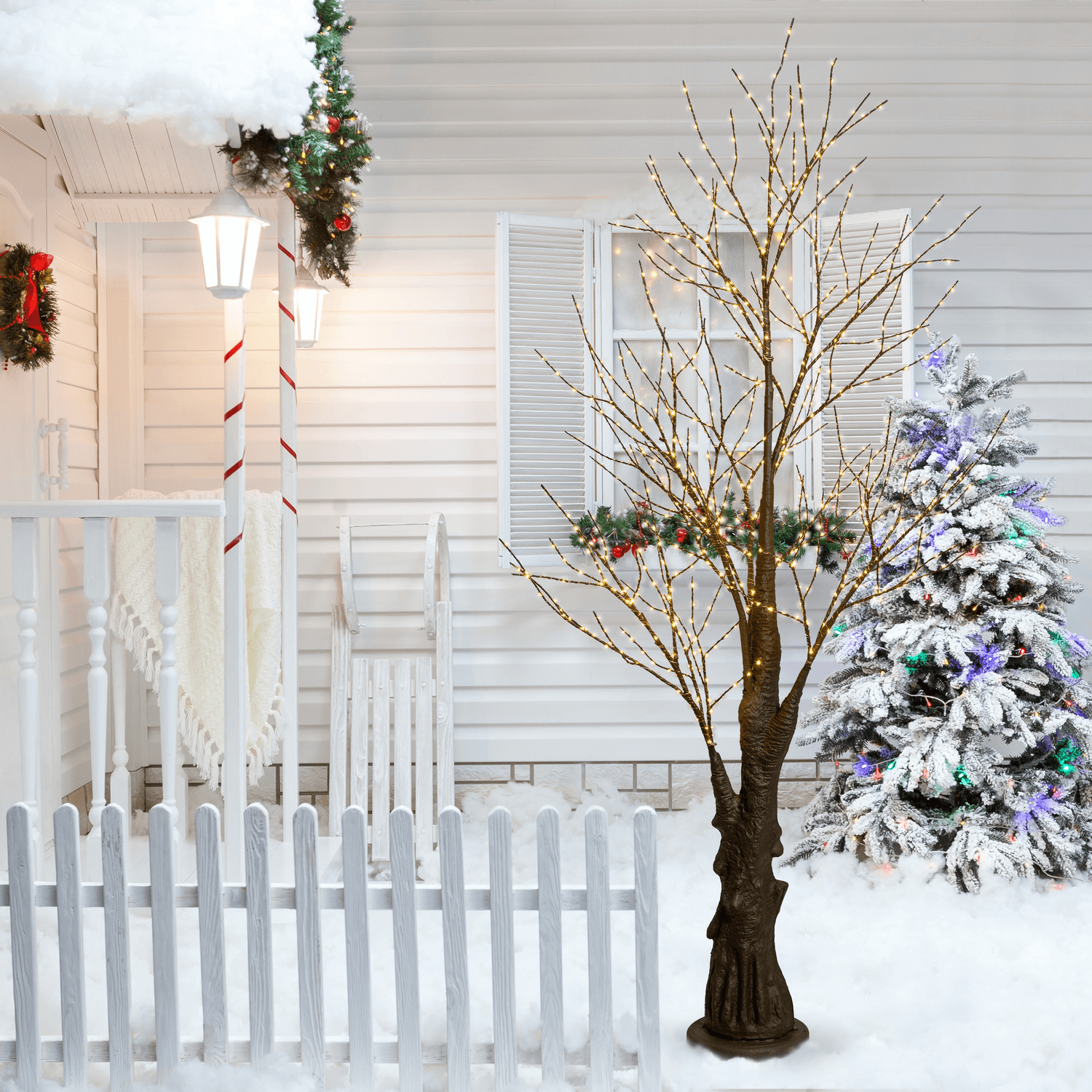 Albero di Natale luminoso con 900 MicroLed decorazione da interno ed esterno h 210 cm - 17