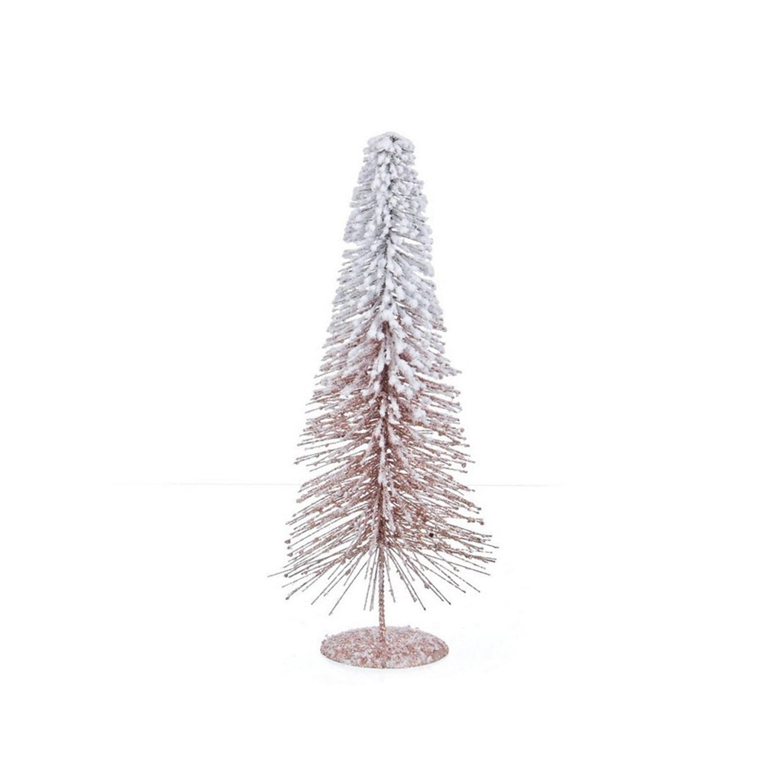 Albero Cono Freezy Rosa alberello natalizio pino innevato di Natale in PVC h 40 cm - 2