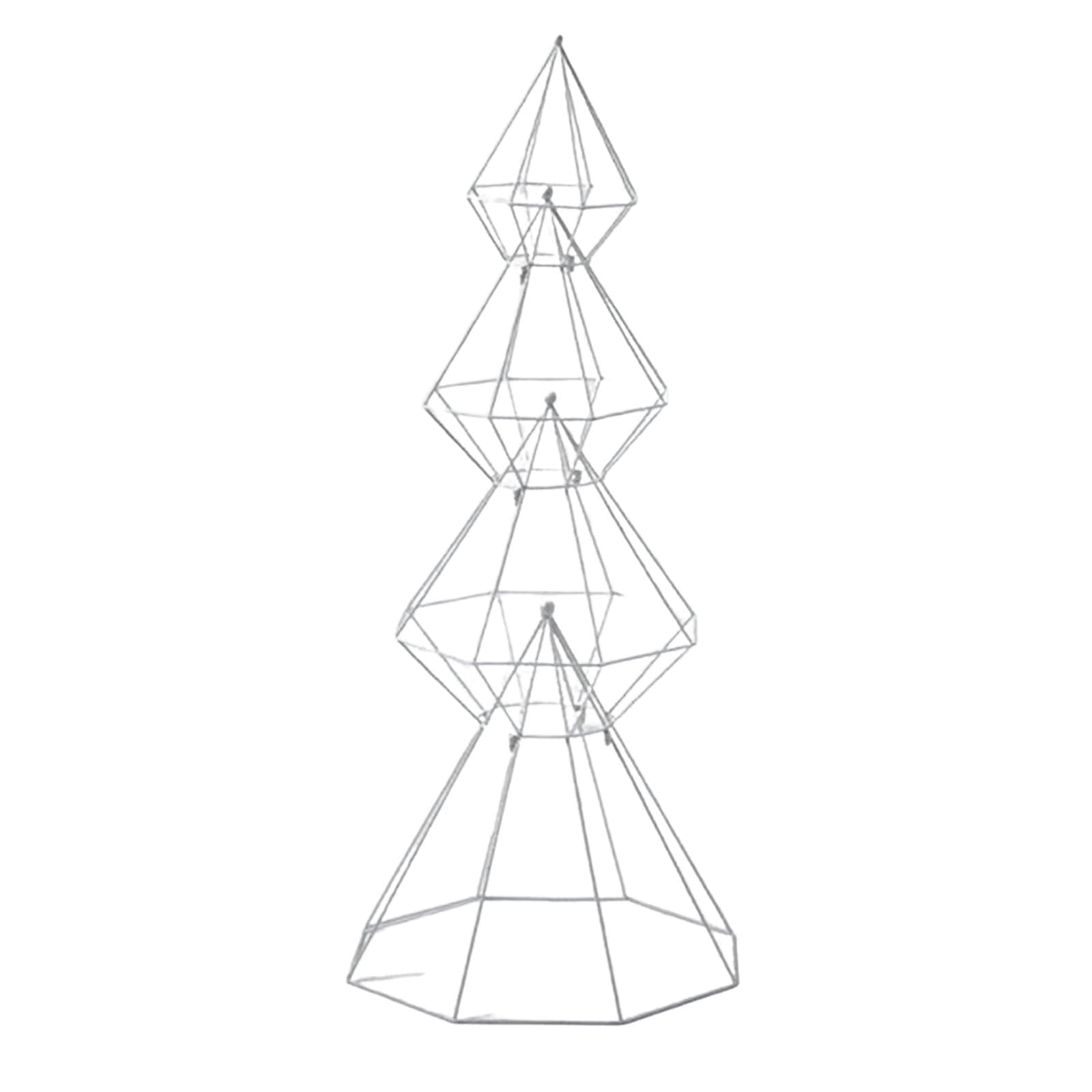Albero di natale in metallo bianco Espositore porta palline con 600 microled h 140 cm - 3