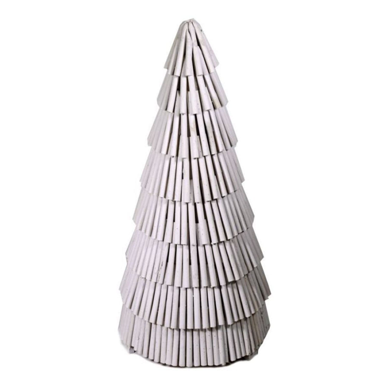 Albero di natale in legno bianco per interno decorazione natalizia h 101 cm - 3