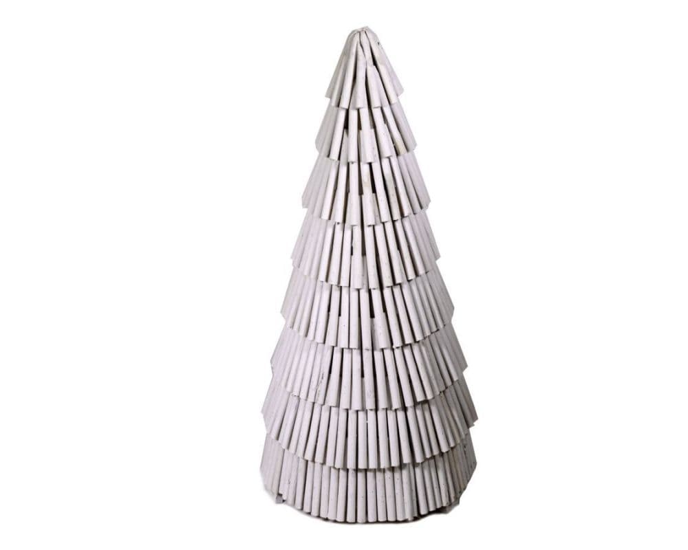 Albero di natale in legno bianco per interno decorazione natalizia h 101 cm - 2