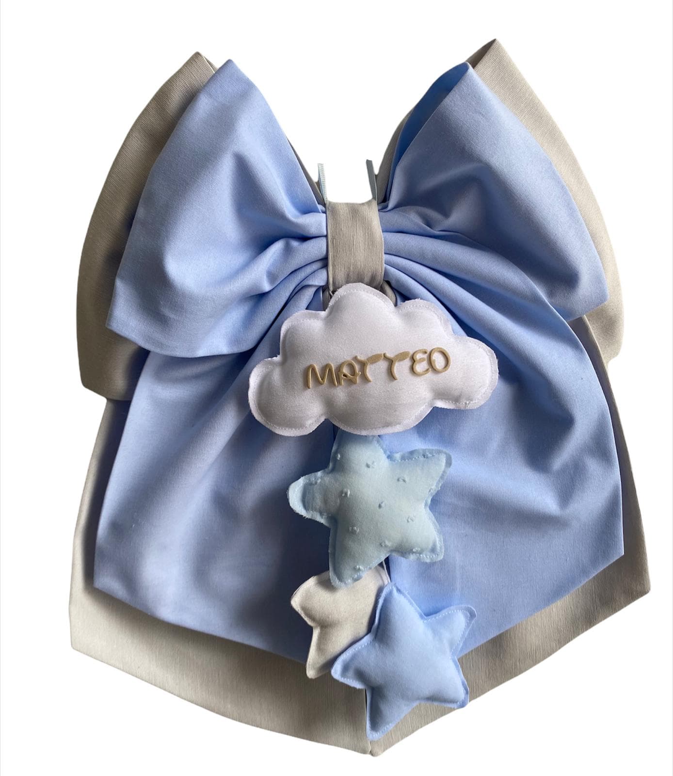 Fiocco nascita in cotone personalizzabile fatto a mano 35 x h 40 cm "Made in Italy" - 65