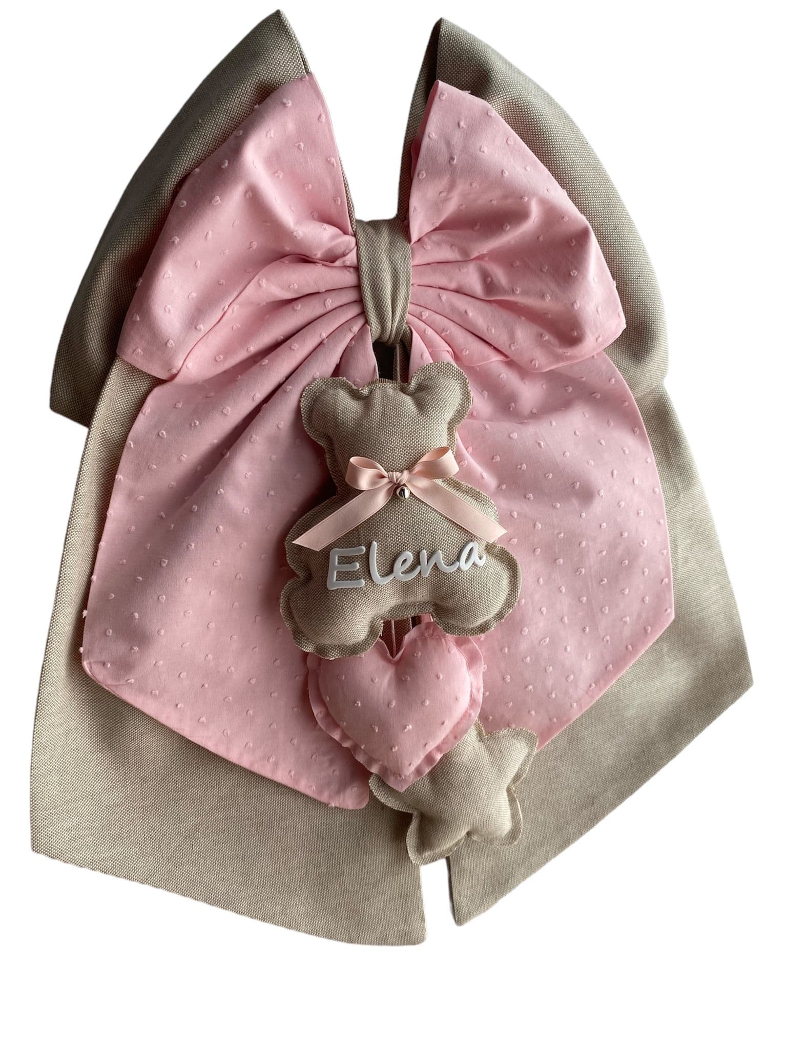 Fiocco nascita in cotone personalizzabile fatto a mano 35 x h 40 cm "Made in Italy" - 52