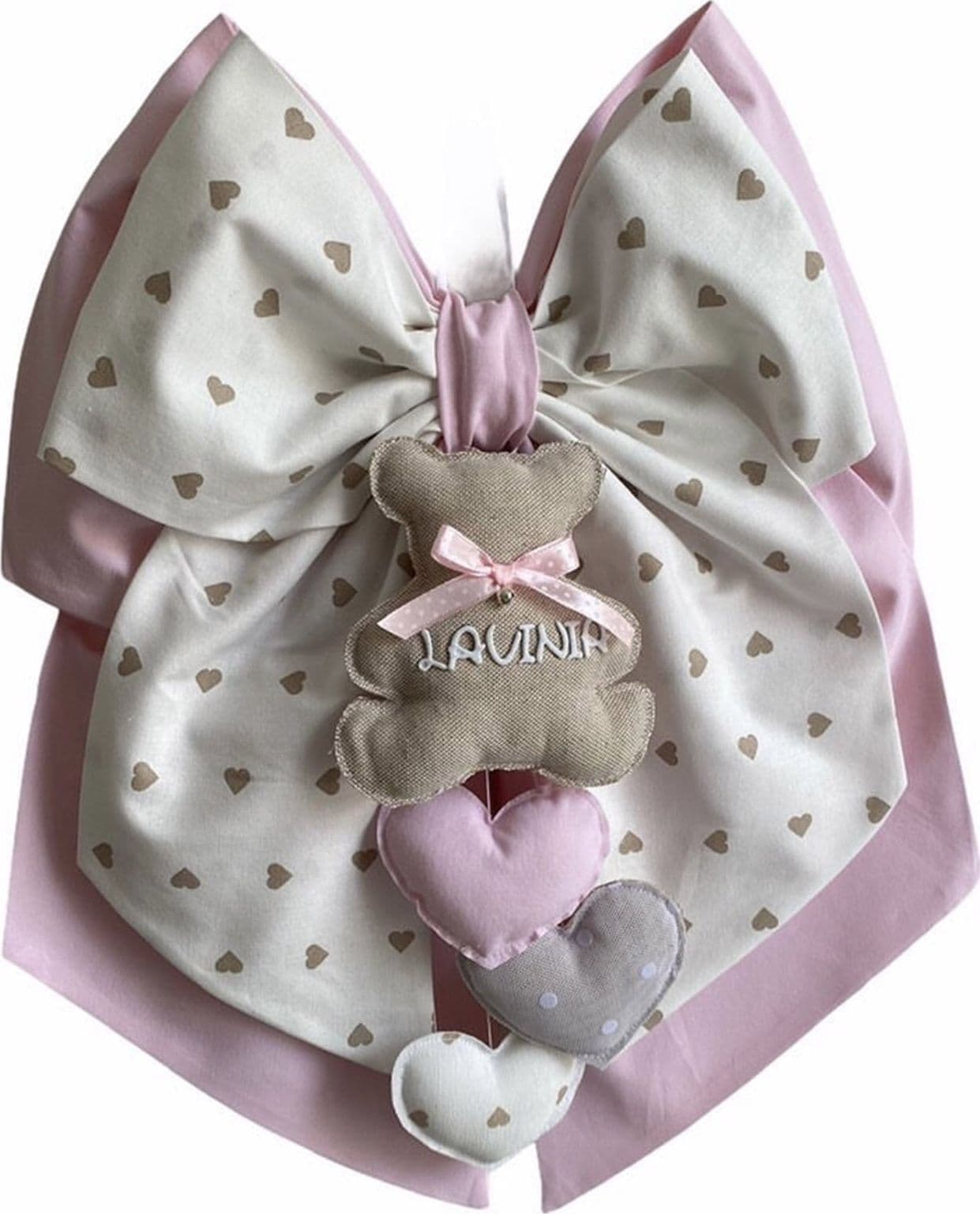 Fiocco nascita in cotone personalizzabile fatto a mano 35 x h 40 cm "Made in Italy" - 98