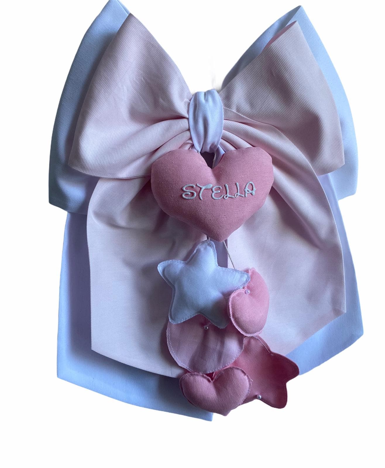 Fiocco nascita in cotone personalizzabile fatto a mano 35 x h 40 cm "Made in Italy" - 58
