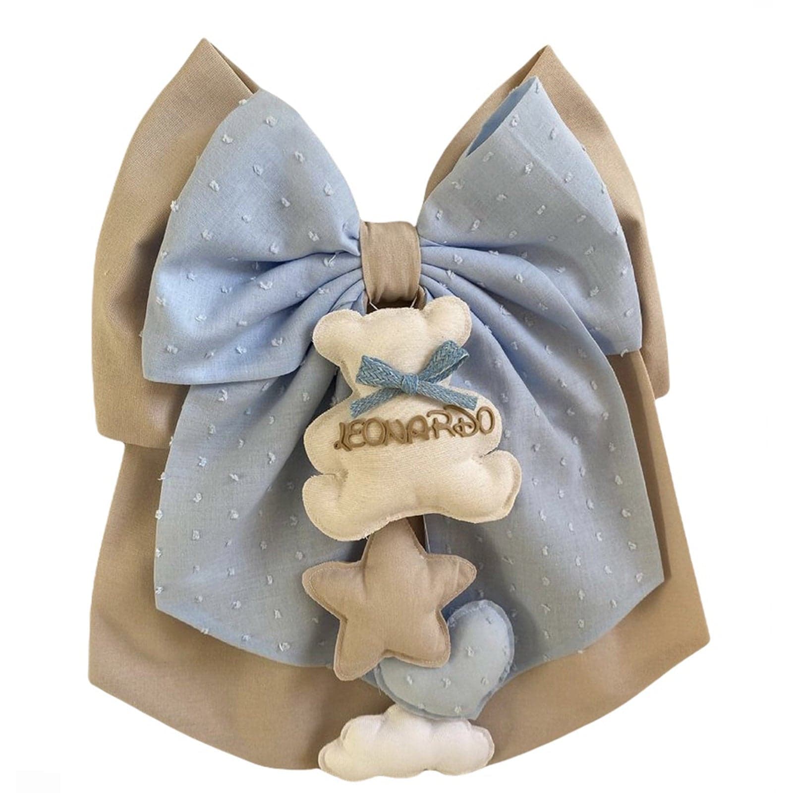 Fiocco nascita in cotone personalizzabile fatto a mano 35 x h 40 cm "Made in Italy" - 93