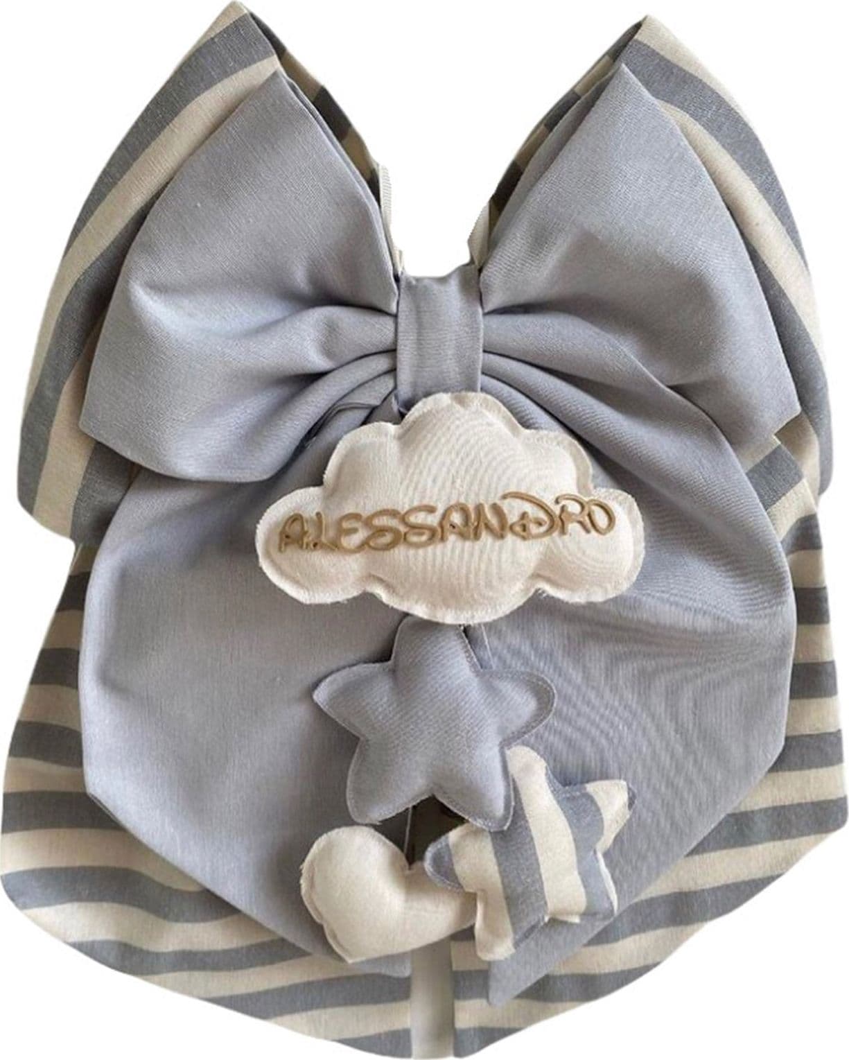 Fiocco nascita in cotone personalizzabile fatto a mano 35 x h 40 cm "Made in Italy" - 85