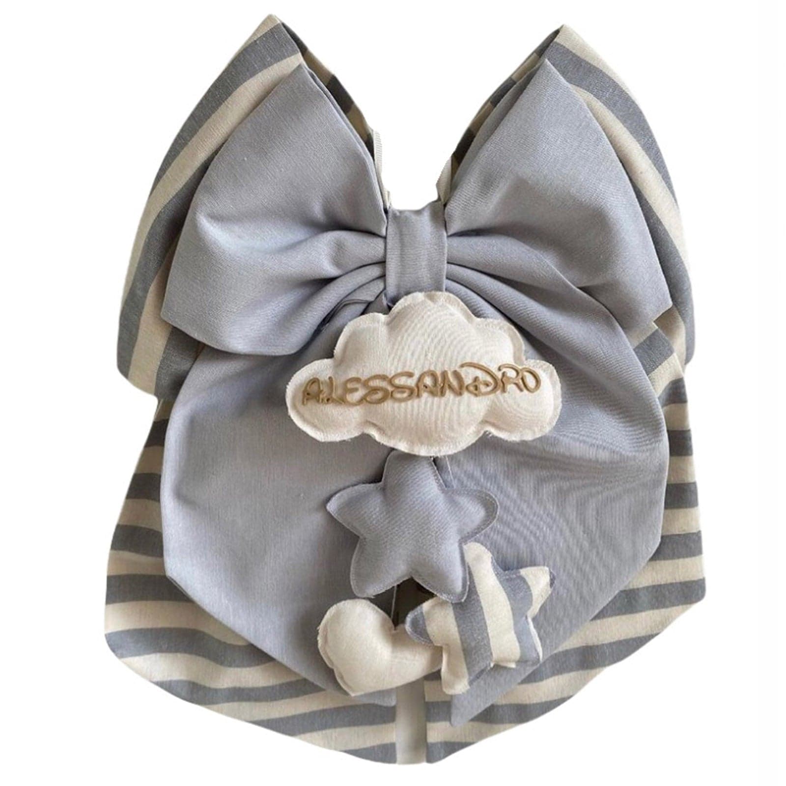 Fiocco nascita in cotone personalizzabile fatto a mano 35 x h 40 cm "Made in Italy" - 85