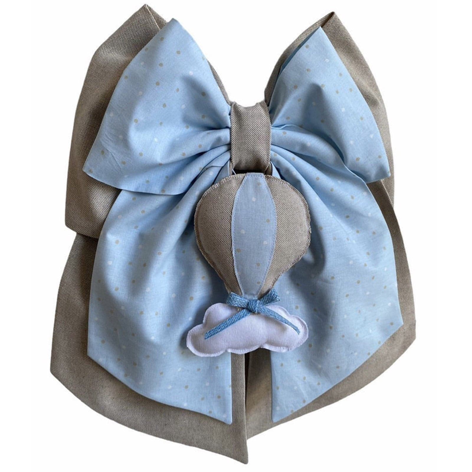 Fiocco nascita in cotone personalizzabile fatto a mano 35 x h 40 cm "Made in Italy" - 103