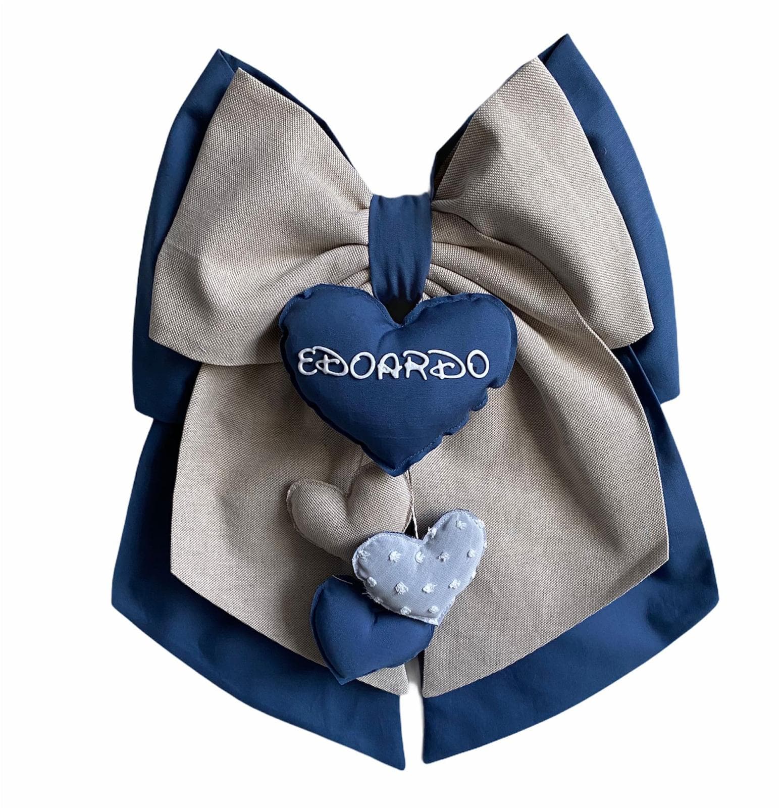 Fiocco nascita in cotone personalizzabile fatto a mano 35 x h 40 cm "Made in Italy" - 54