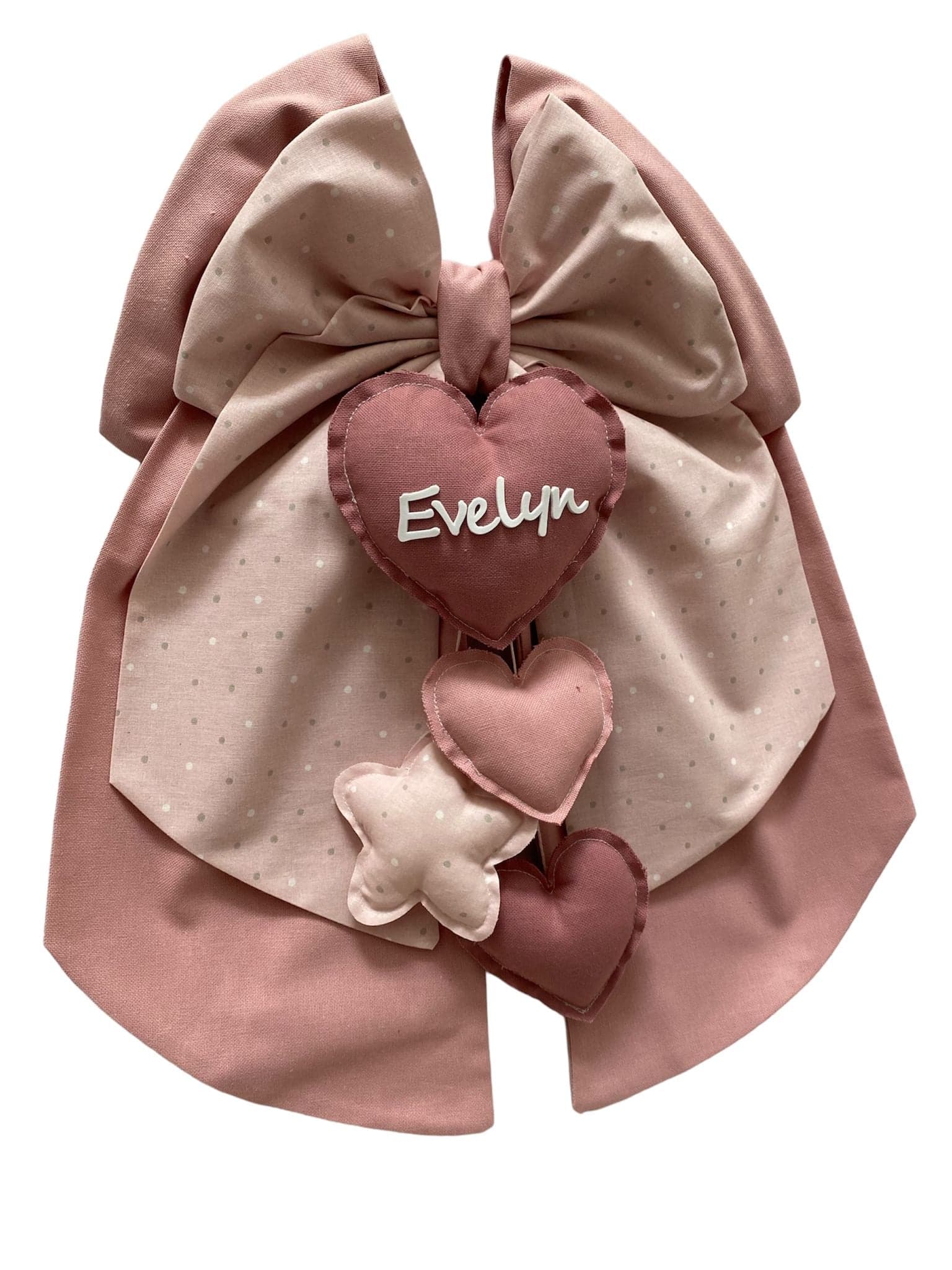 Fiocco nascita in cotone personalizzabile fatto a mano 35 x h 40 cm "Made in Italy" - 107