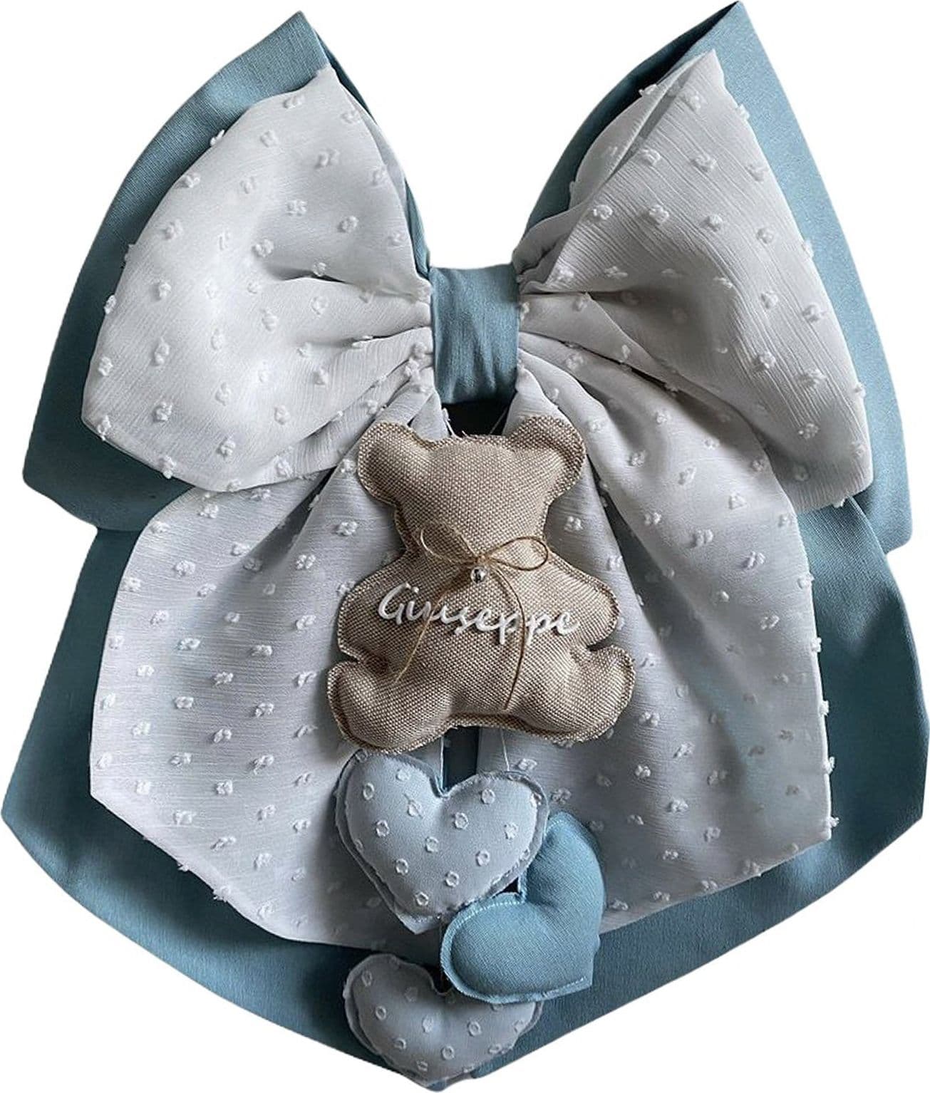 Fiocco nascita in cotone personalizzabile fatto a mano 35 x h 40 cm "Made in Italy" - 84