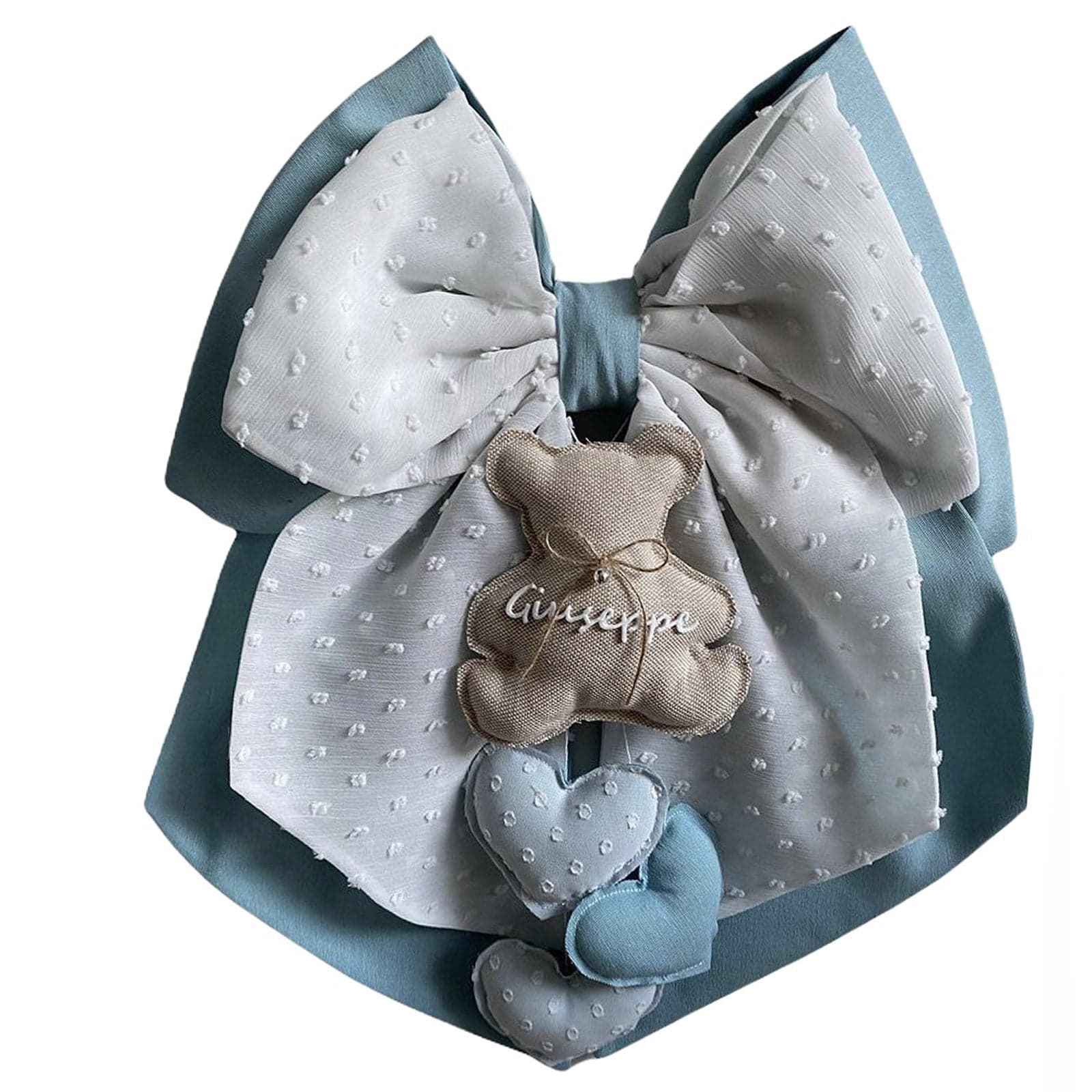 Fiocco nascita in cotone personalizzabile fatto a mano 35 x h 40 cm "Made in Italy" - 84
