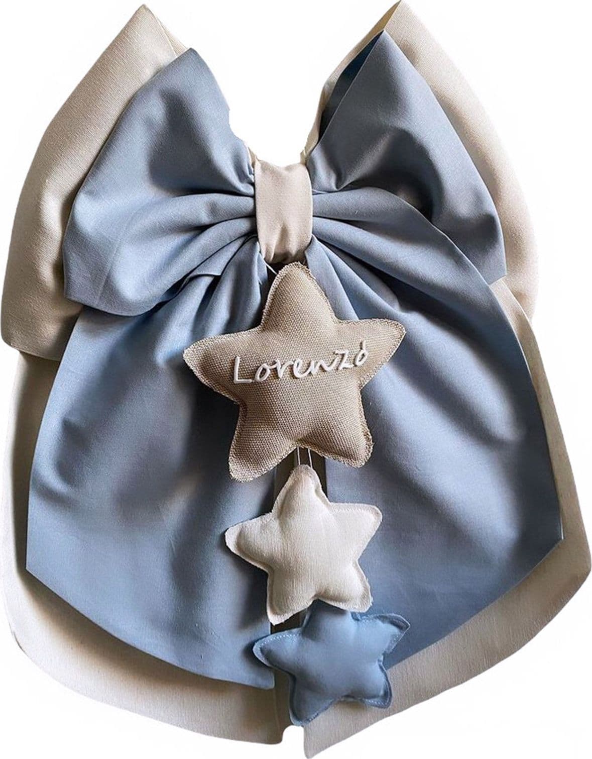 Fiocco nascita in cotone personalizzabile fatto a mano 35 x h 40 cm "Made in Italy" - 94