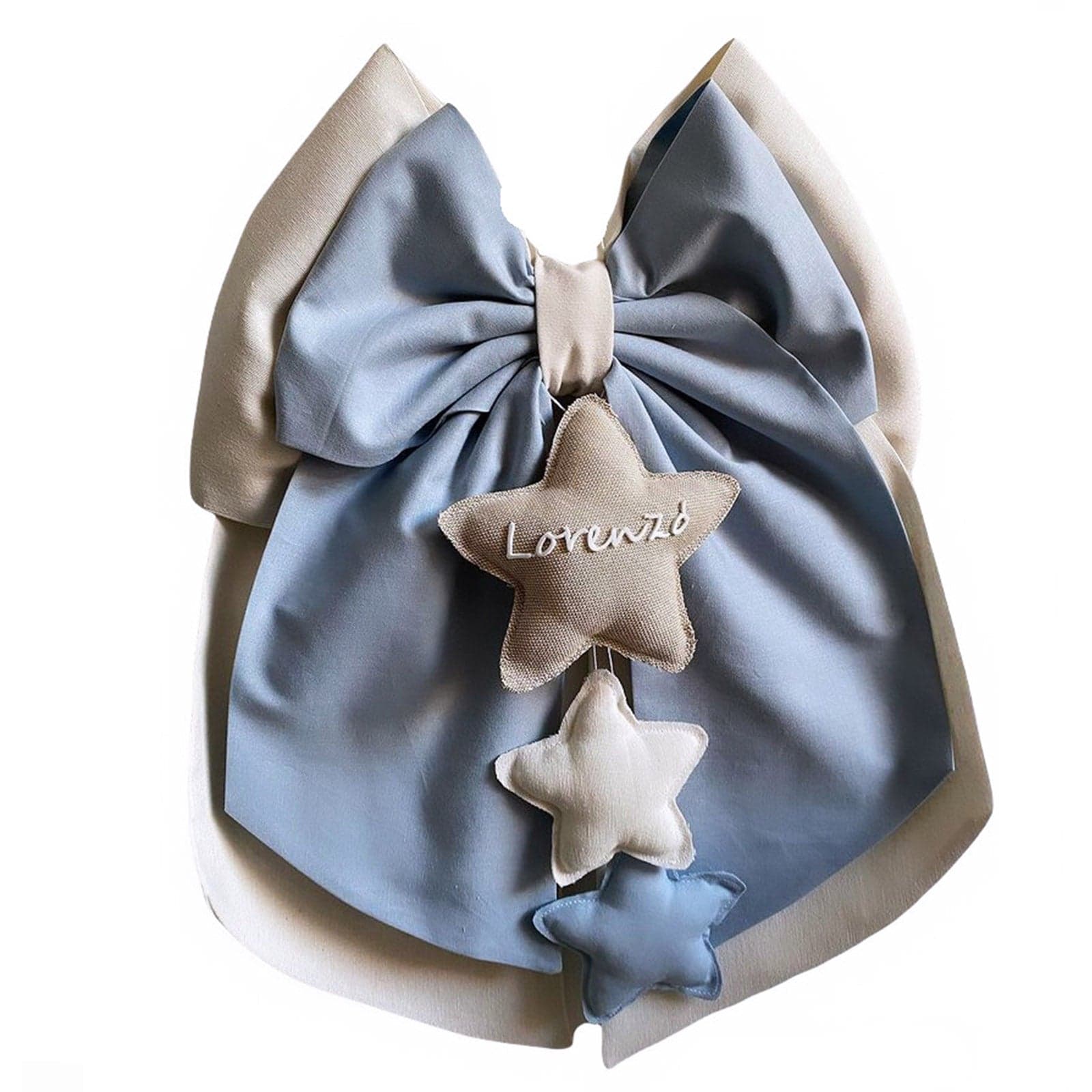Fiocco nascita in cotone personalizzabile fatto a mano 35 x h 40 cm "Made in Italy" - 94