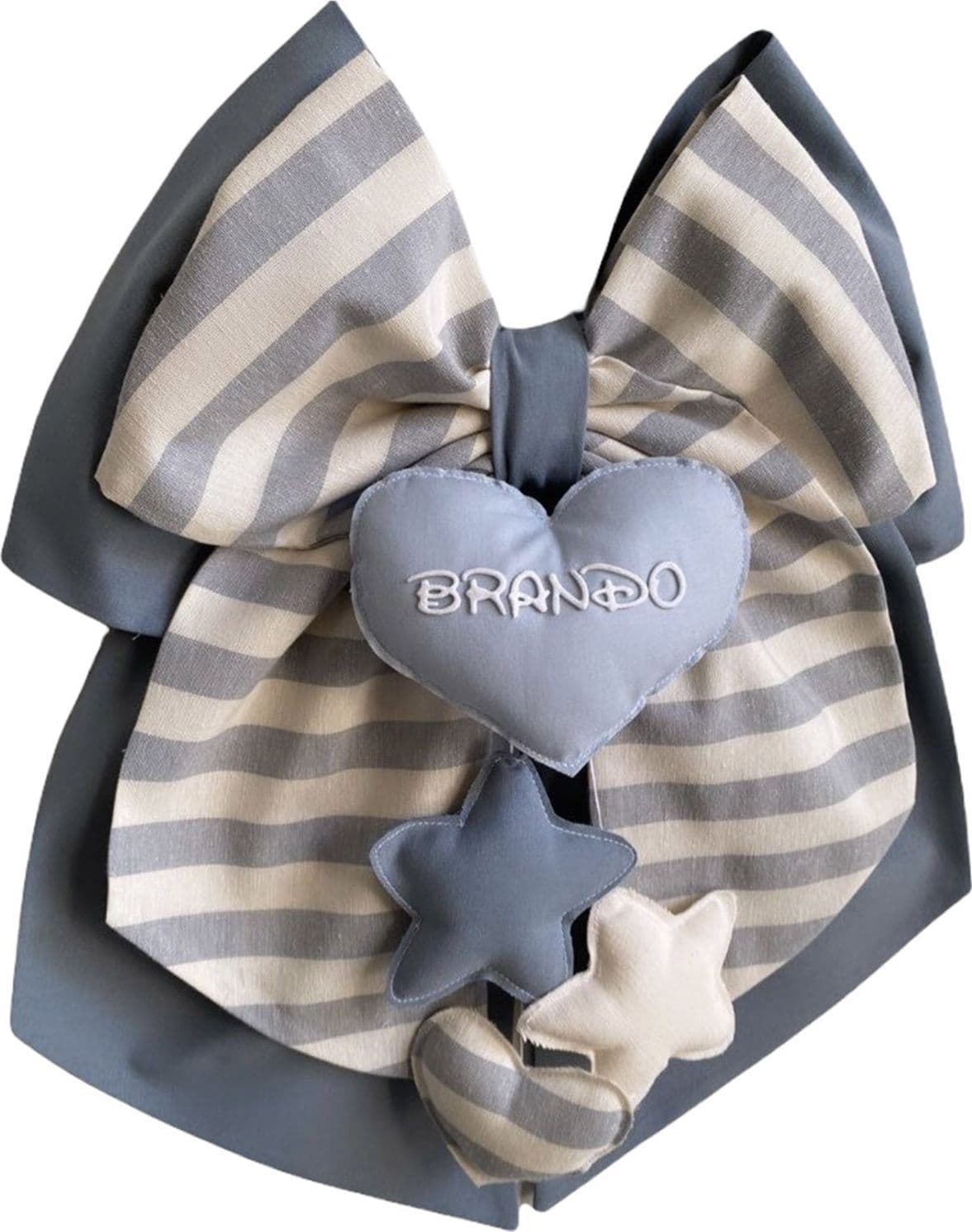 Fiocco nascita in cotone personalizzabile fatto a mano 35 x h 40 cm "Made in Italy" - 74