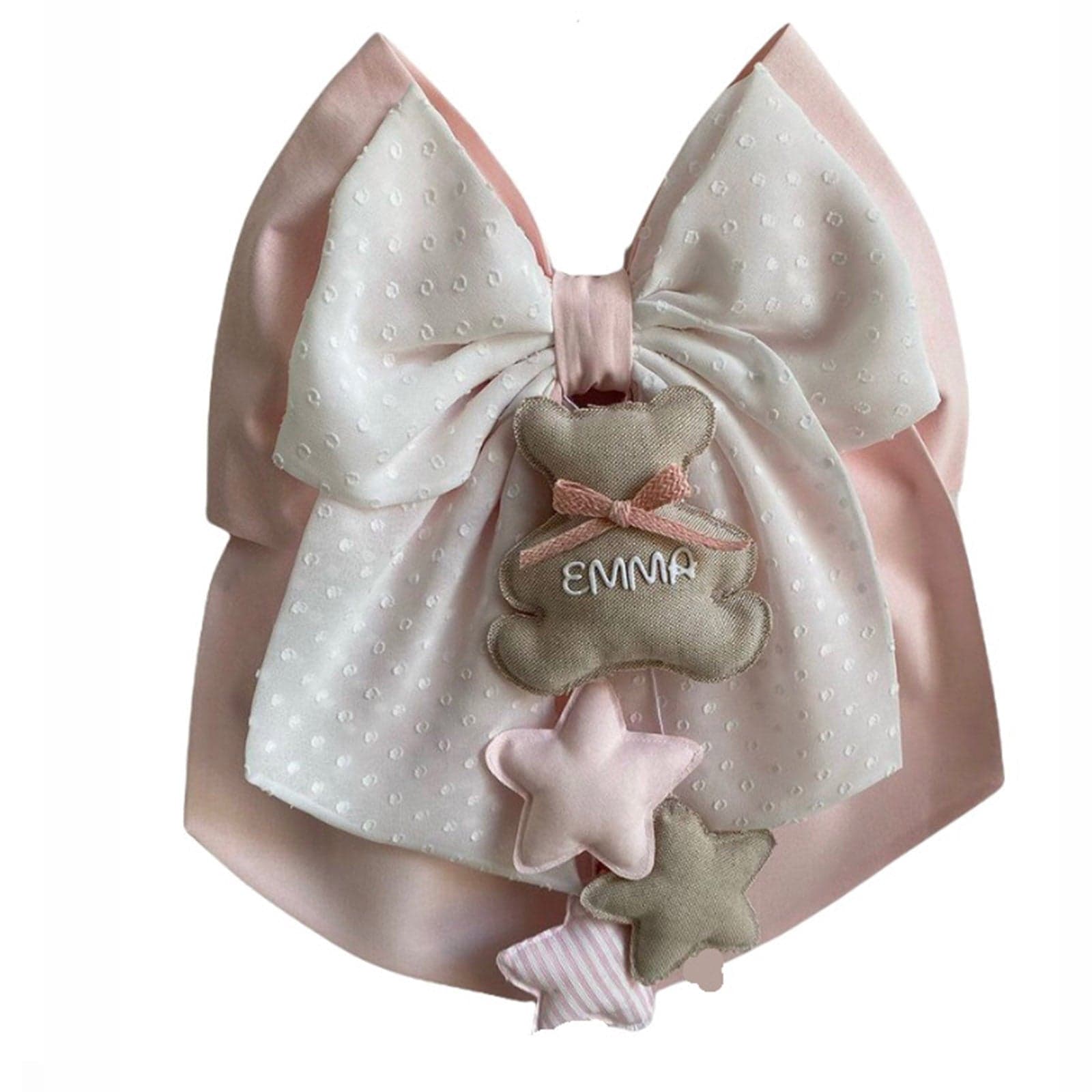 Fiocco nascita in cotone personalizzabile fatto a mano 35 x h 40 cm "Made in Italy" - 97
