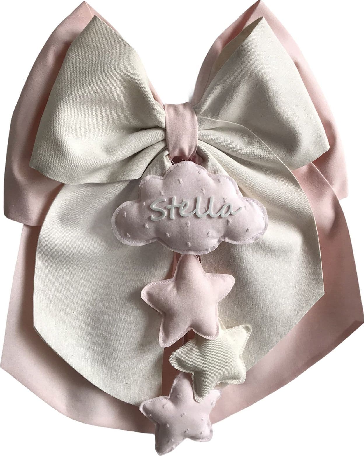 Fiocco nascita in cotone personalizzabile fatto a mano 35 x h 40 cm "Made in Italy" - 87