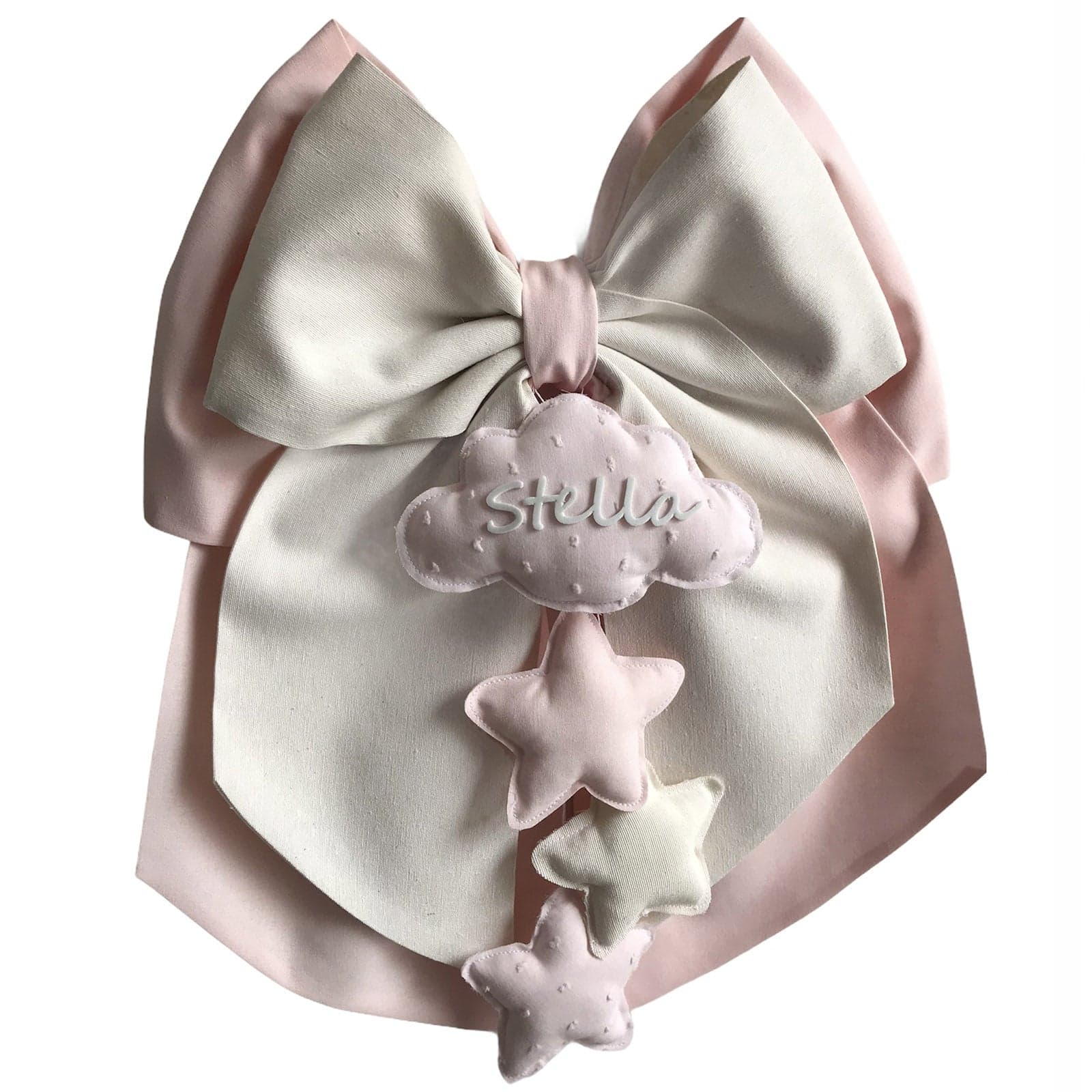 Fiocco nascita in cotone personalizzabile fatto a mano 35 x h 40 cm "Made in Italy" - 87