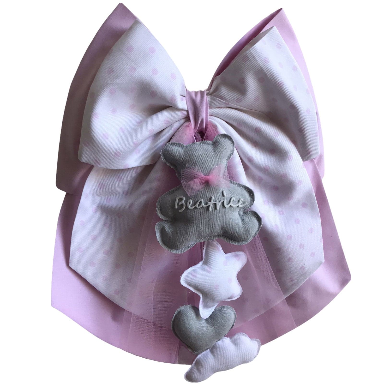 Fiocco nascita in cotone personalizzabile fatto a mano 35 x h 40 cm "Made in Italy" - 90