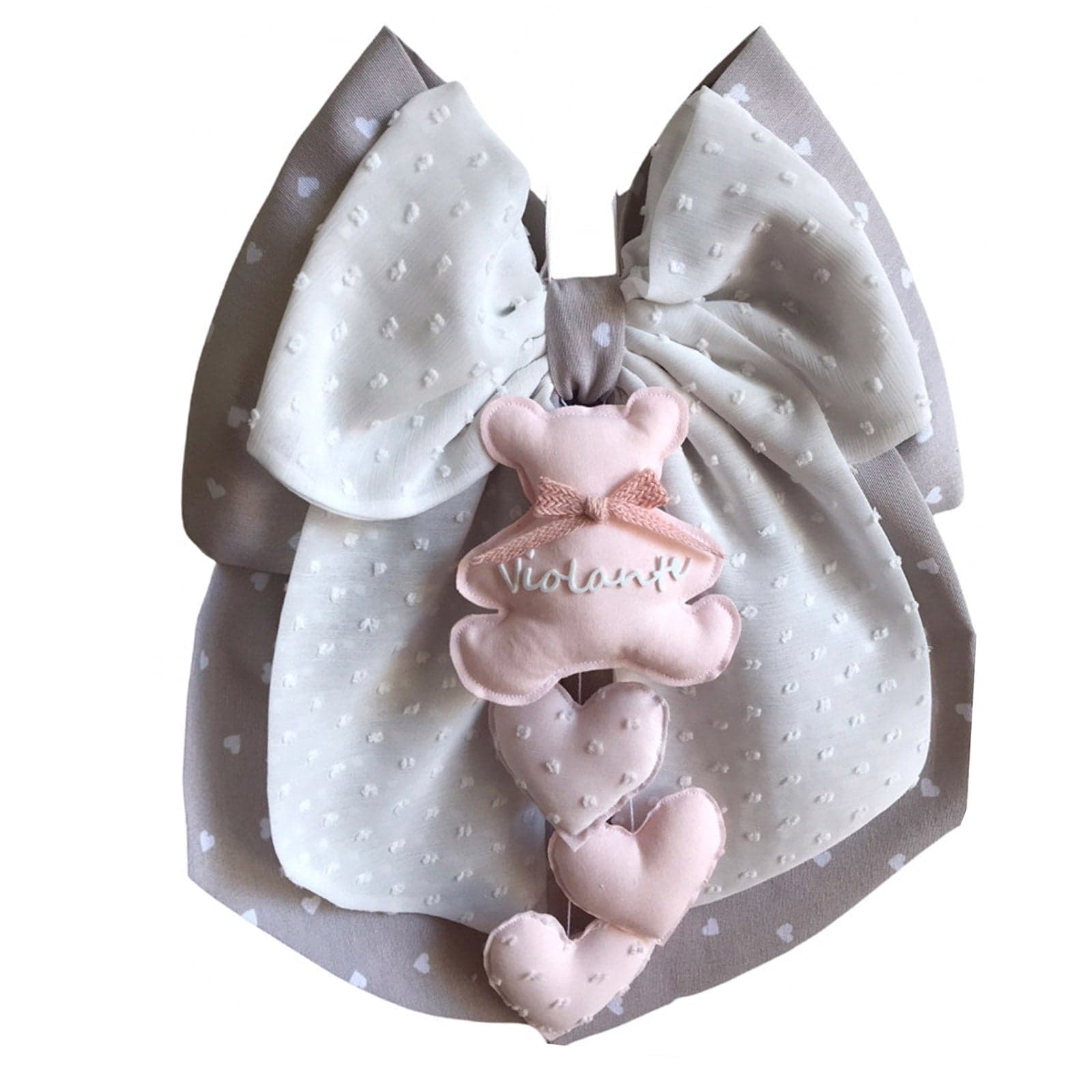 Fiocco nascita in cotone personalizzabile fatto a mano 35 x h 40 cm "Made in Italy" - 89