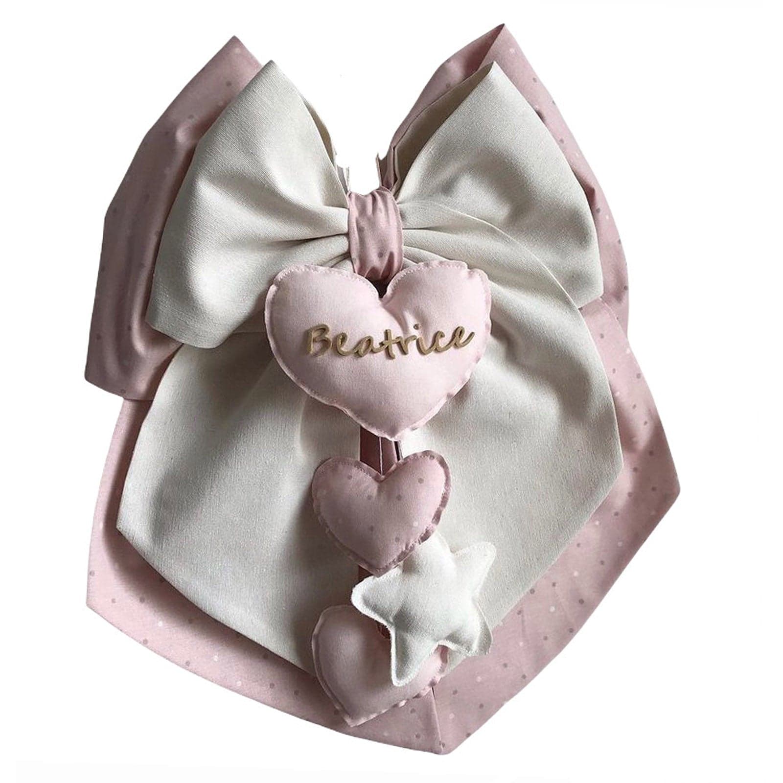 Fiocco nascita in cotone personalizzabile fatto a mano 35 x h 40 cm "Made in Italy" - 92