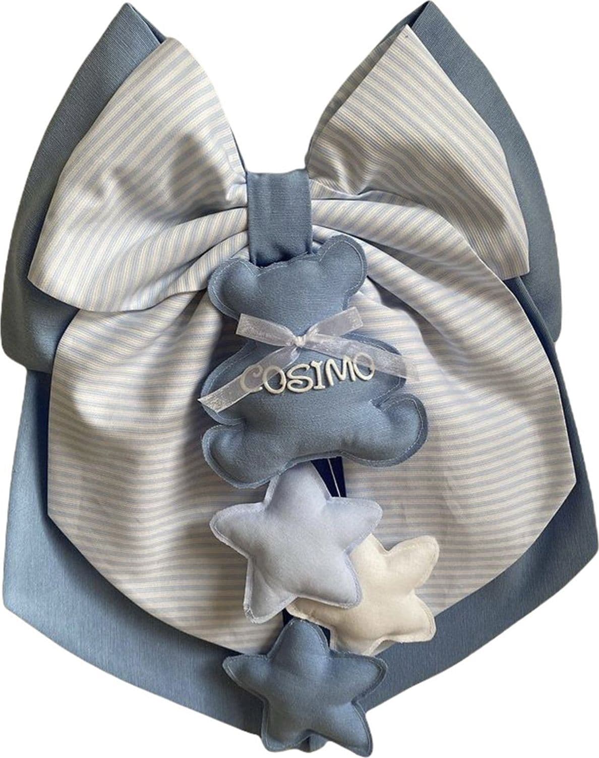 Fiocco nascita in cotone personalizzabile fatto a mano 35 x h 40 cm "Made in Italy" - 86
