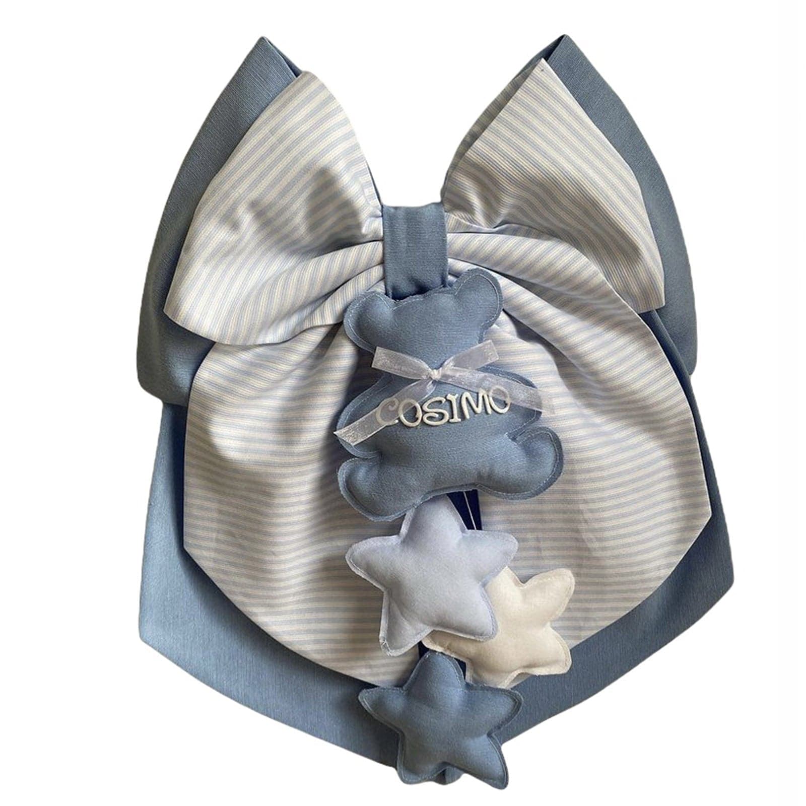 Fiocco nascita in cotone personalizzabile fatto a mano 35 x h 40 cm "Made in Italy" - 86