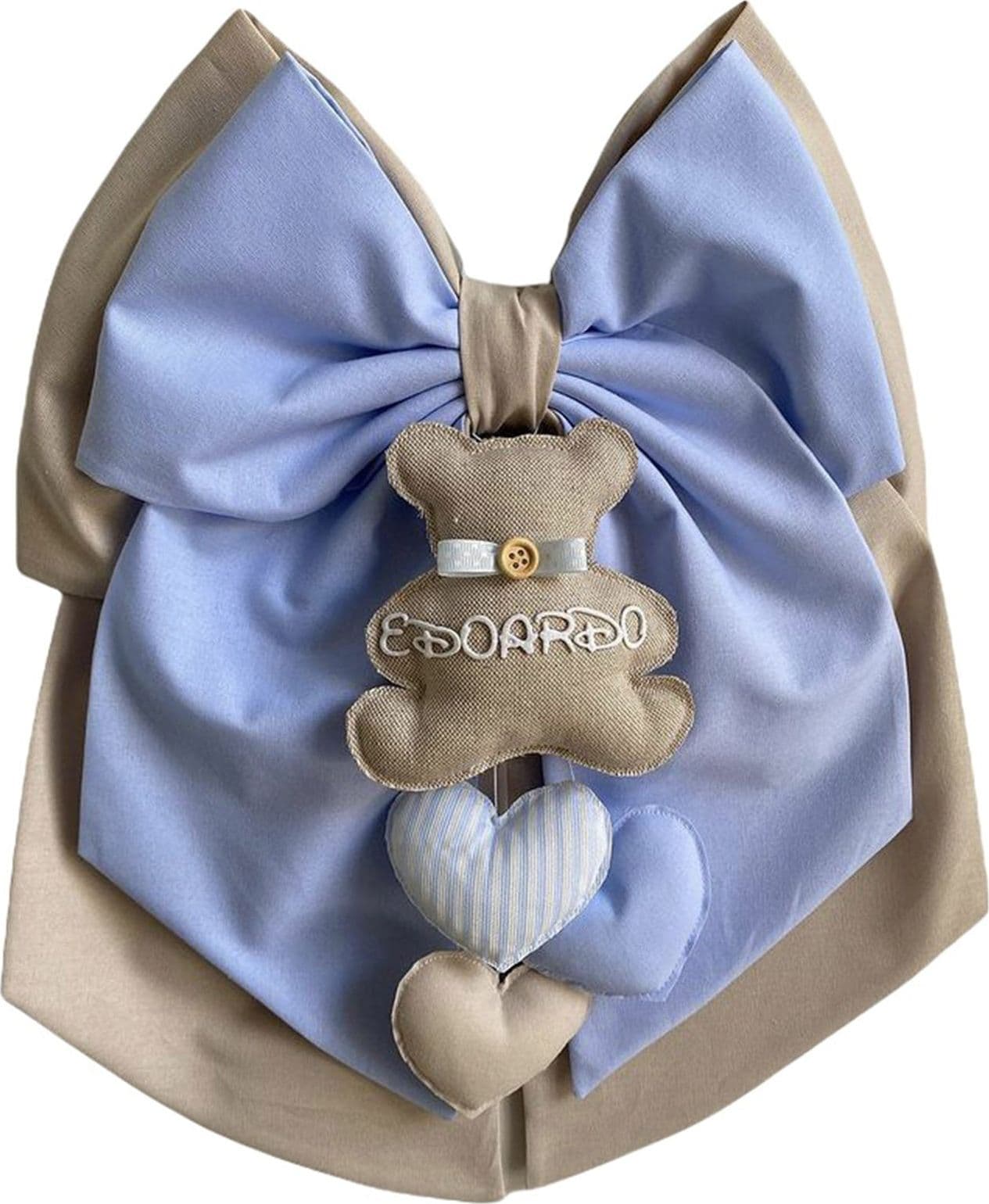 Fiocco nascita in cotone personalizzabile fatto a mano 35 x h 40 cm "Made in Italy" - 100