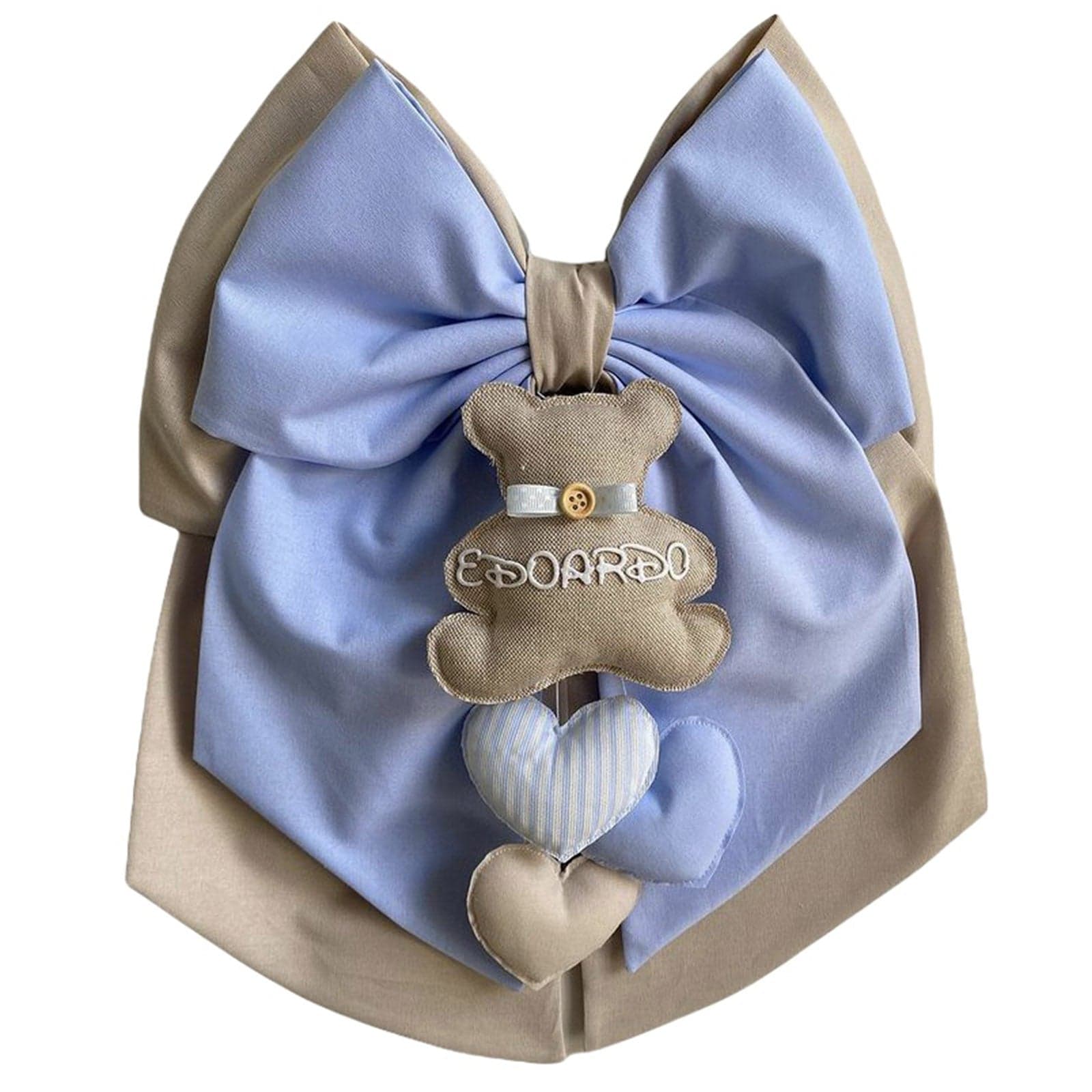 Fiocco nascita in cotone personalizzabile fatto a mano 35 x h 40 cm "Made in Italy" - 100