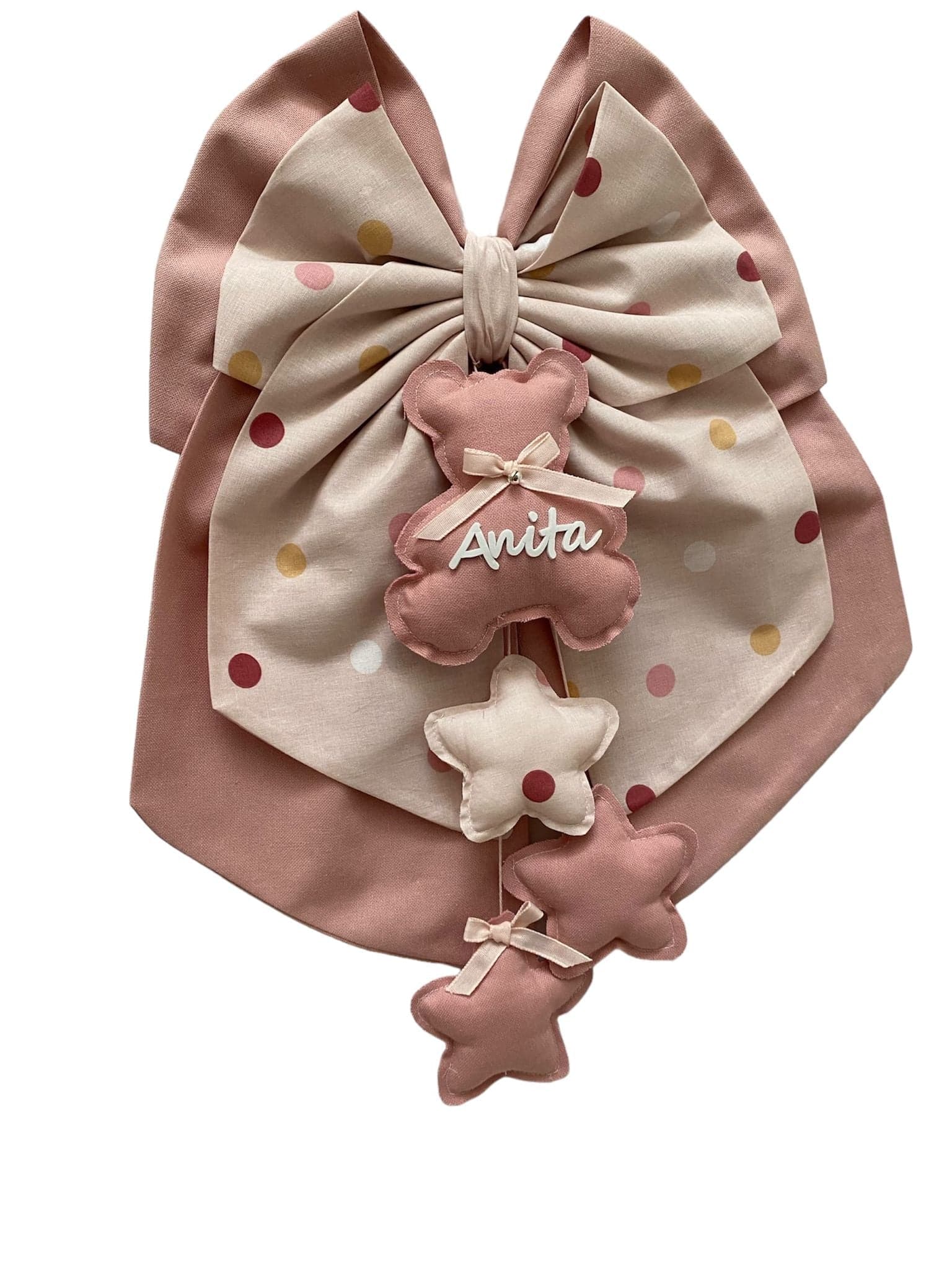 Fiocco nascita in cotone personalizzabile fatto a mano 35 x h 40 cm "Made in Italy" - 114