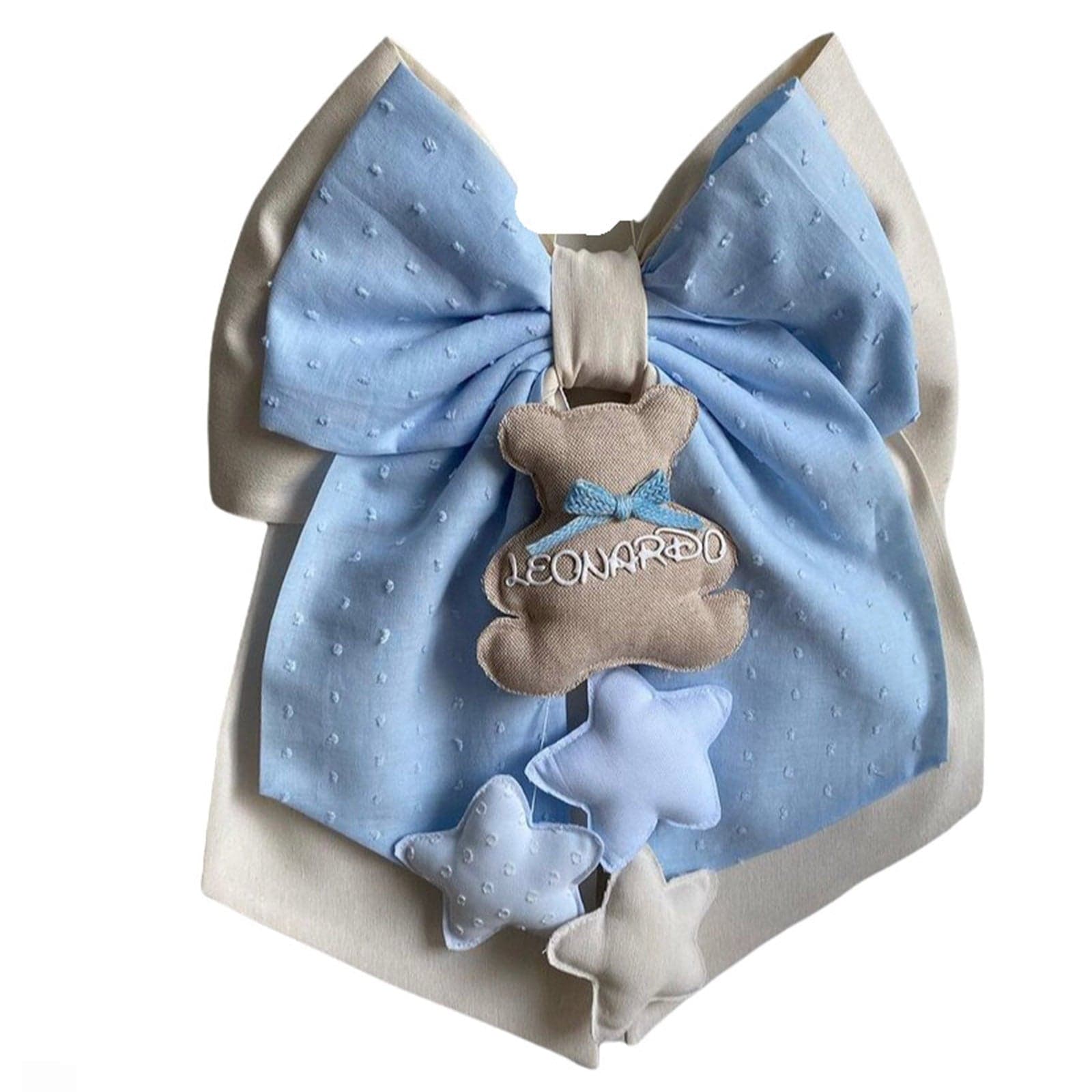 Fiocco nascita in cotone personalizzabile fatto a mano 35 x h 40 cm "Made in Italy" - 96