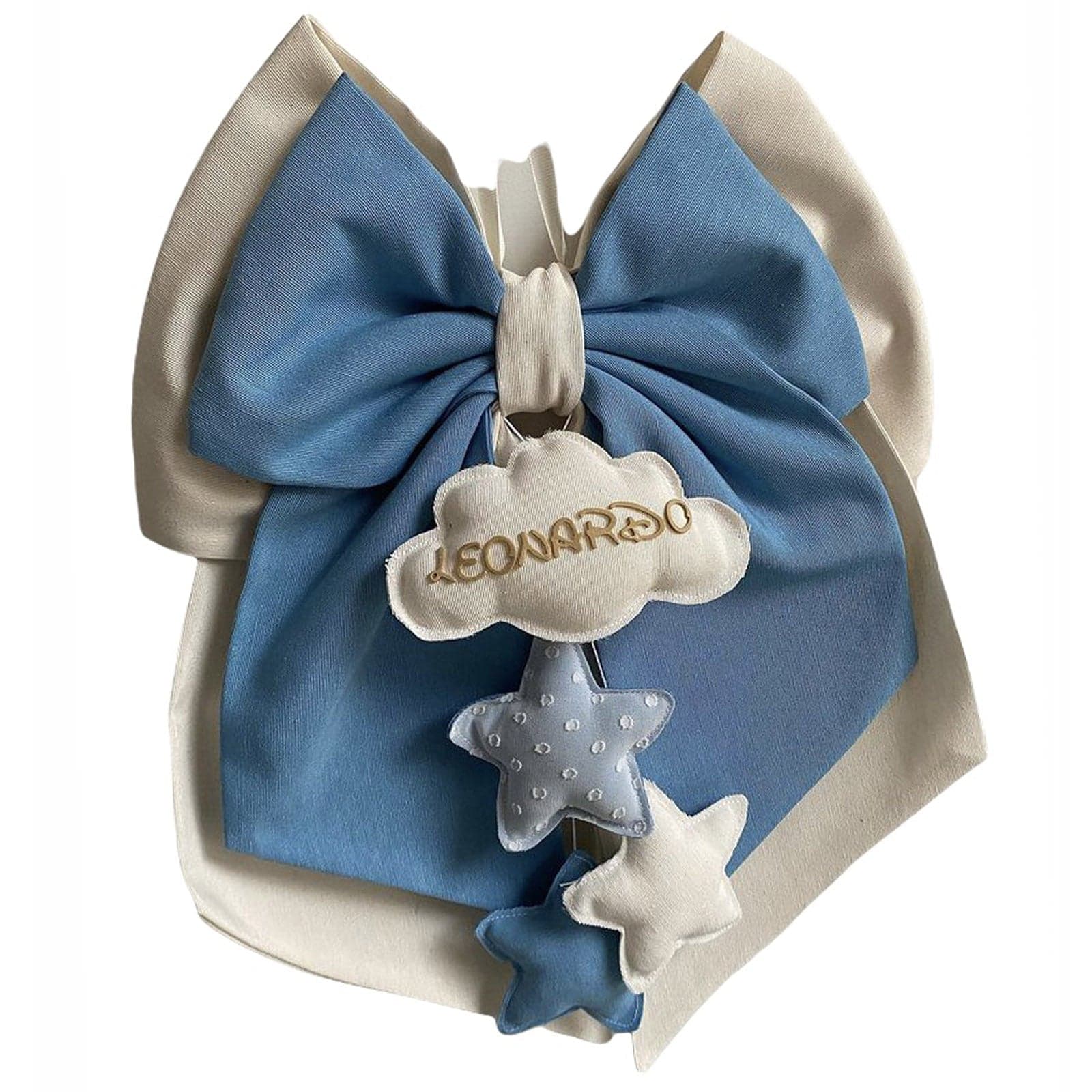 Fiocco nascita in cotone personalizzabile fatto a mano 35 x h 40 cm "Made in Italy" - 78